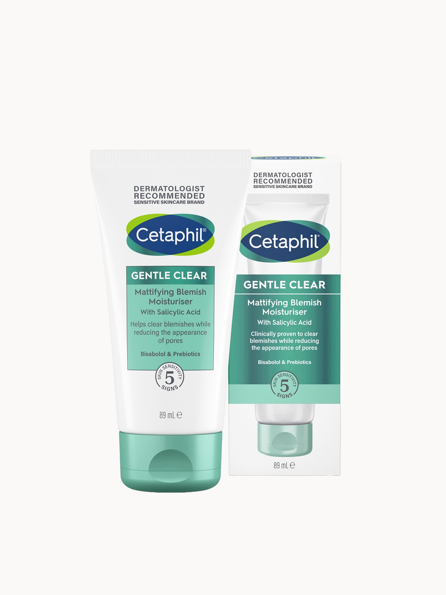 Cetaphil: Cetaphil Gentle Clear Mattifying Blemish Face Cream with Salicylic Acid for Sensitive Skin 89ml