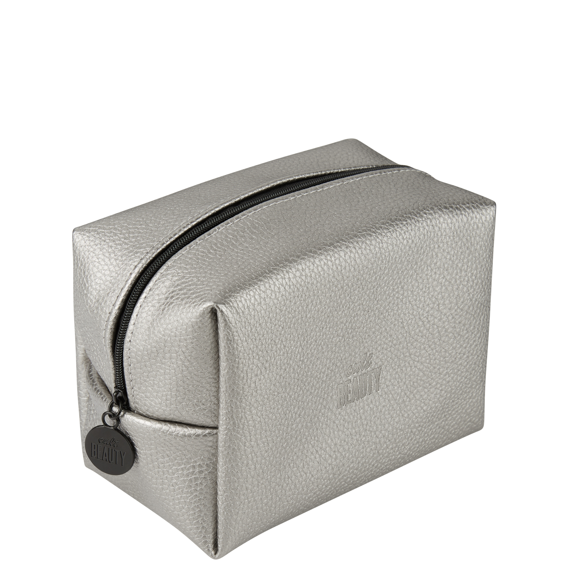 cult Cult Beauty Silver Metallic Make Up Bag