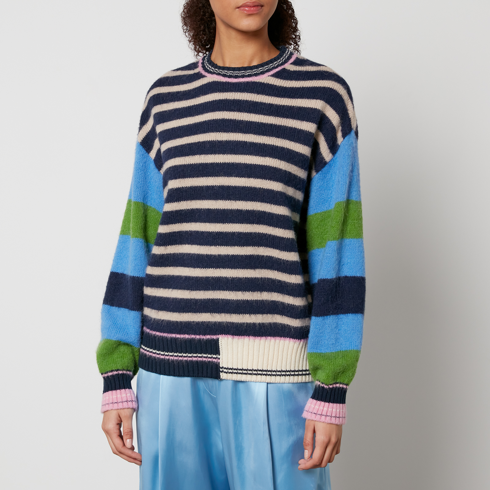 Stine Goya Shea Striped Intarsia-Knit Jumper - XXS | Coggles Stine Goya Shea Striped Intarsia-Knit Jumper - XXS | Coggles