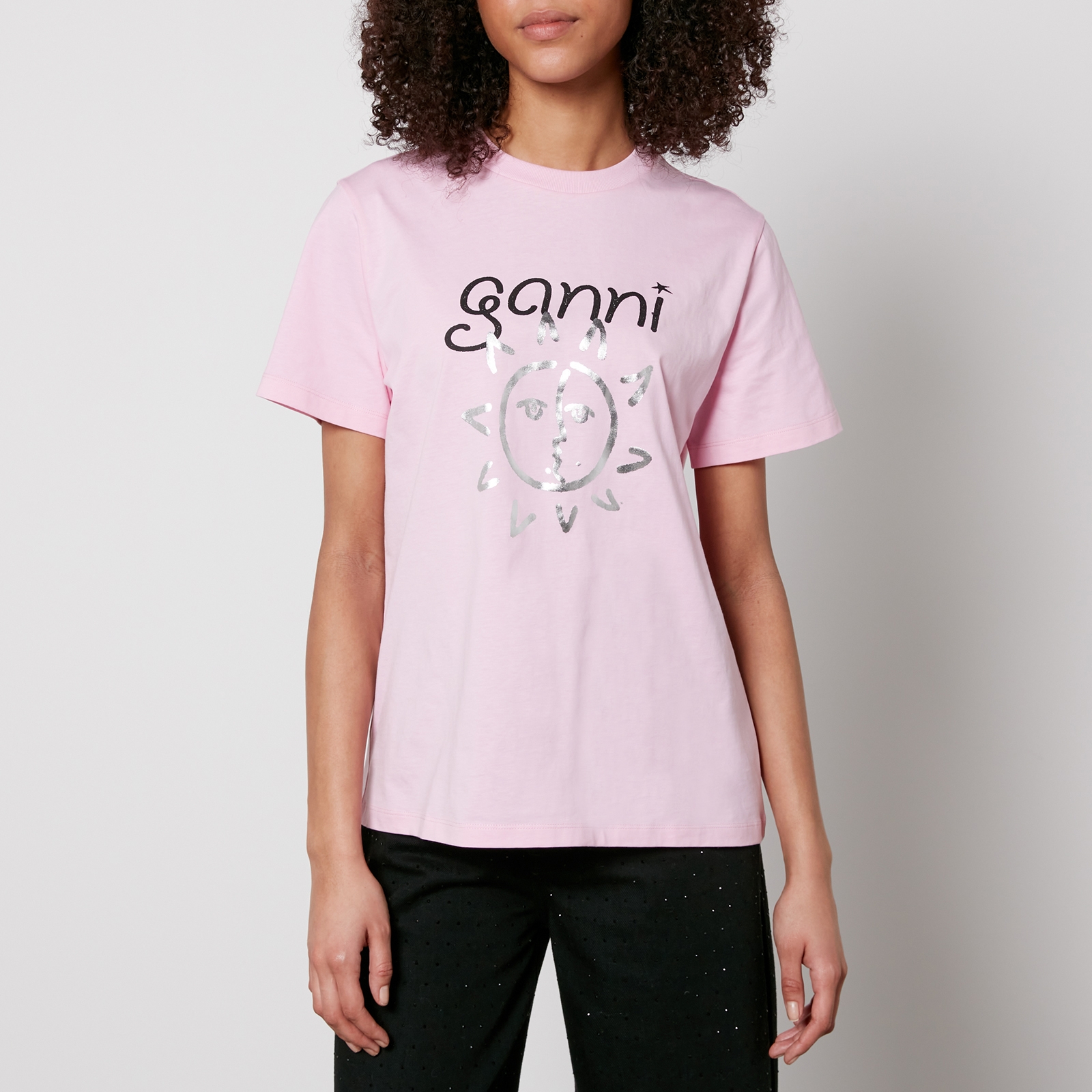 Ganni t shop shirt pink