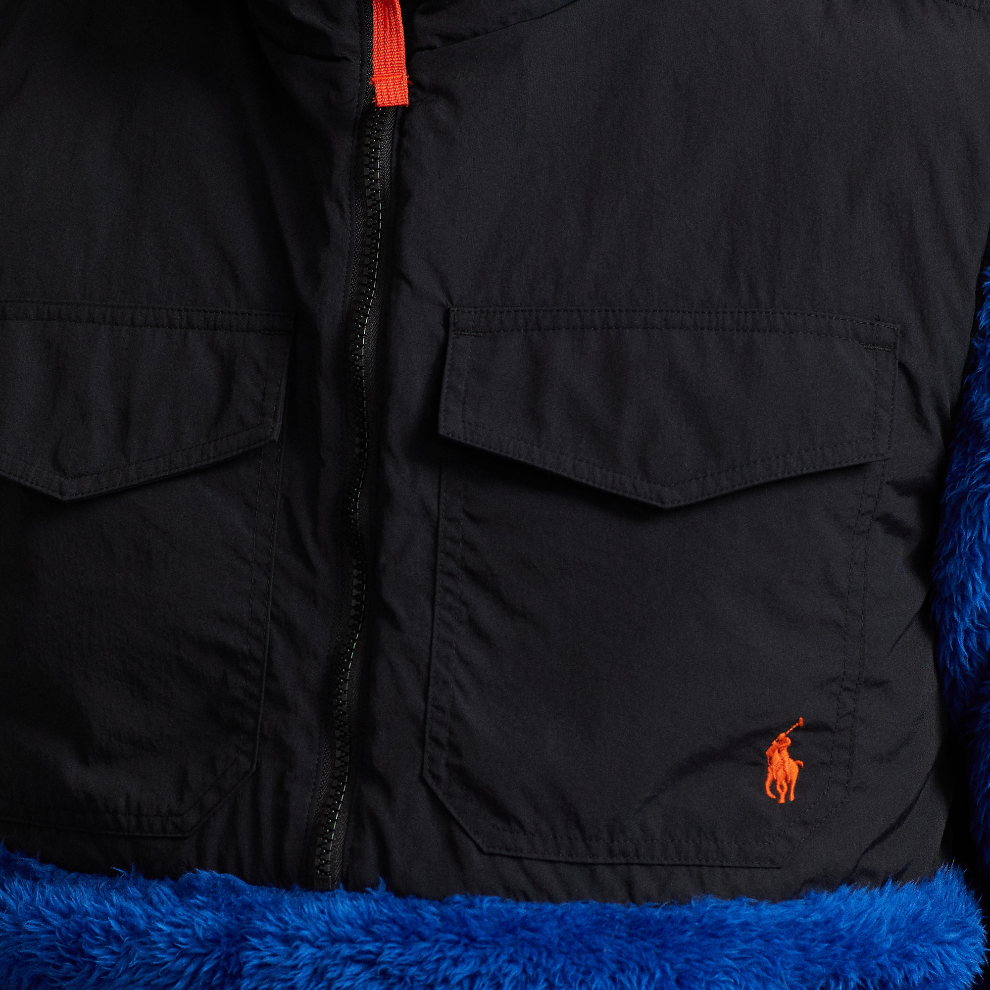 VTG Polo Ralph Lauren Men's Blue Nylon Hooded Full-Zip Vest