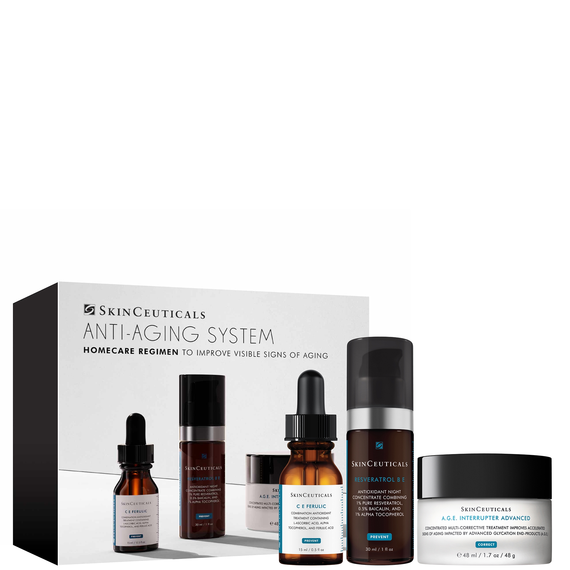 SkinCeuticals Anti-Aging Skin System featuring Travel Sized