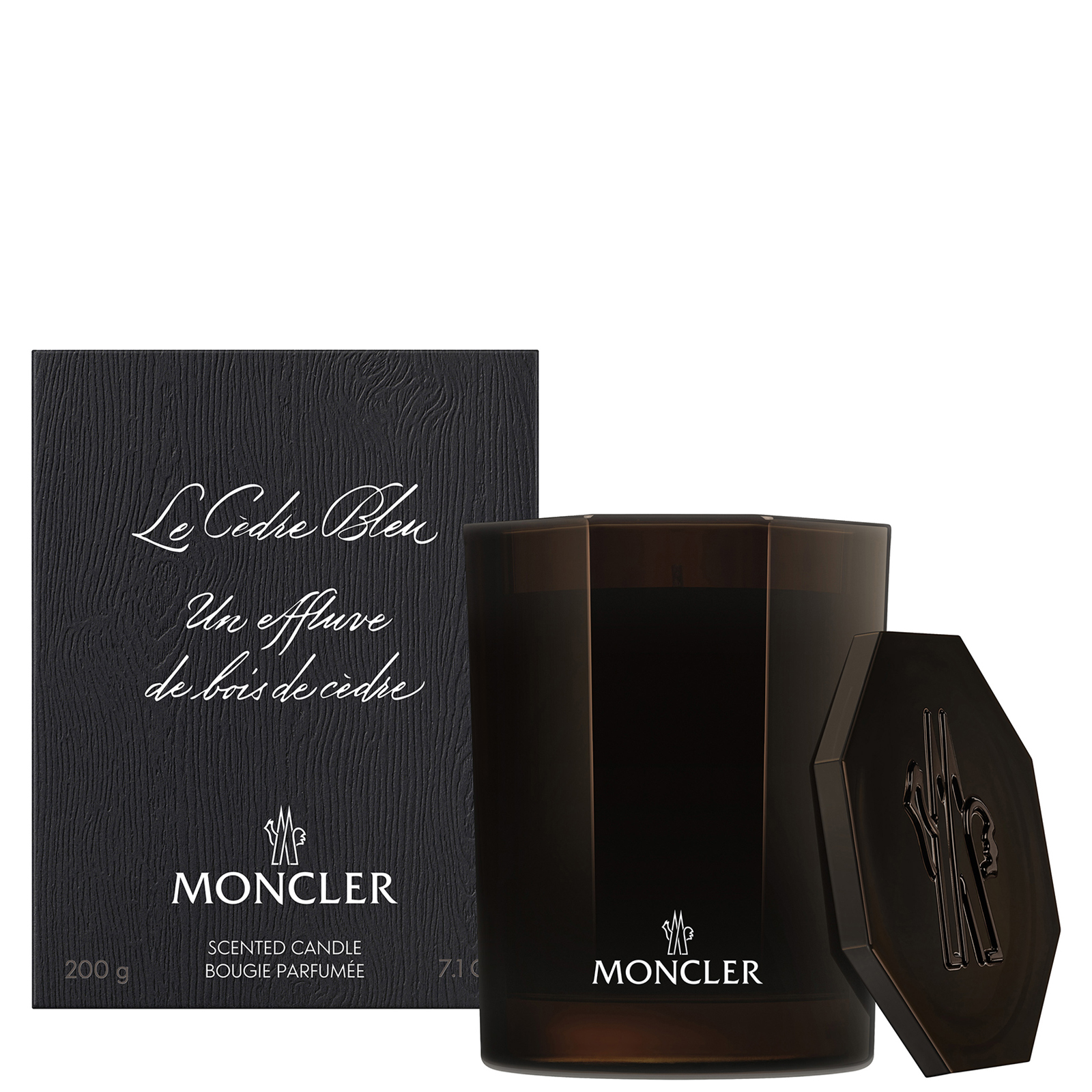 値下げ！MONCLER Le Cedre Bleu 香り付きキャンドル 200g ブラウン ル セードル ブルー キャンドル 200g : 香水 向けの