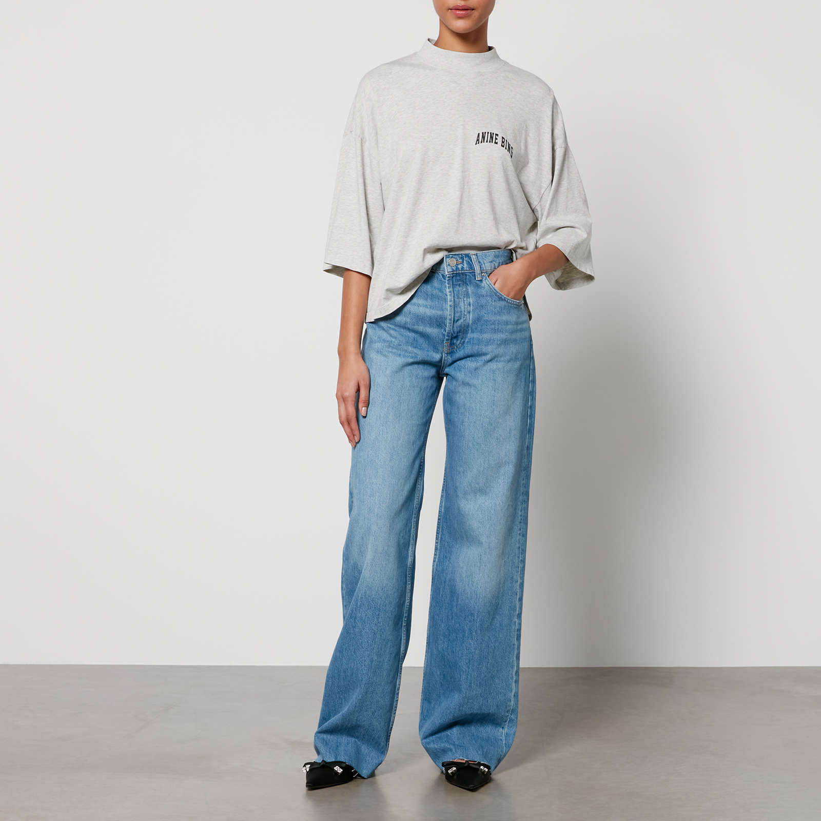Anine Bing Hugh Denim Wide-Leg Jeans - W26 | Coggles