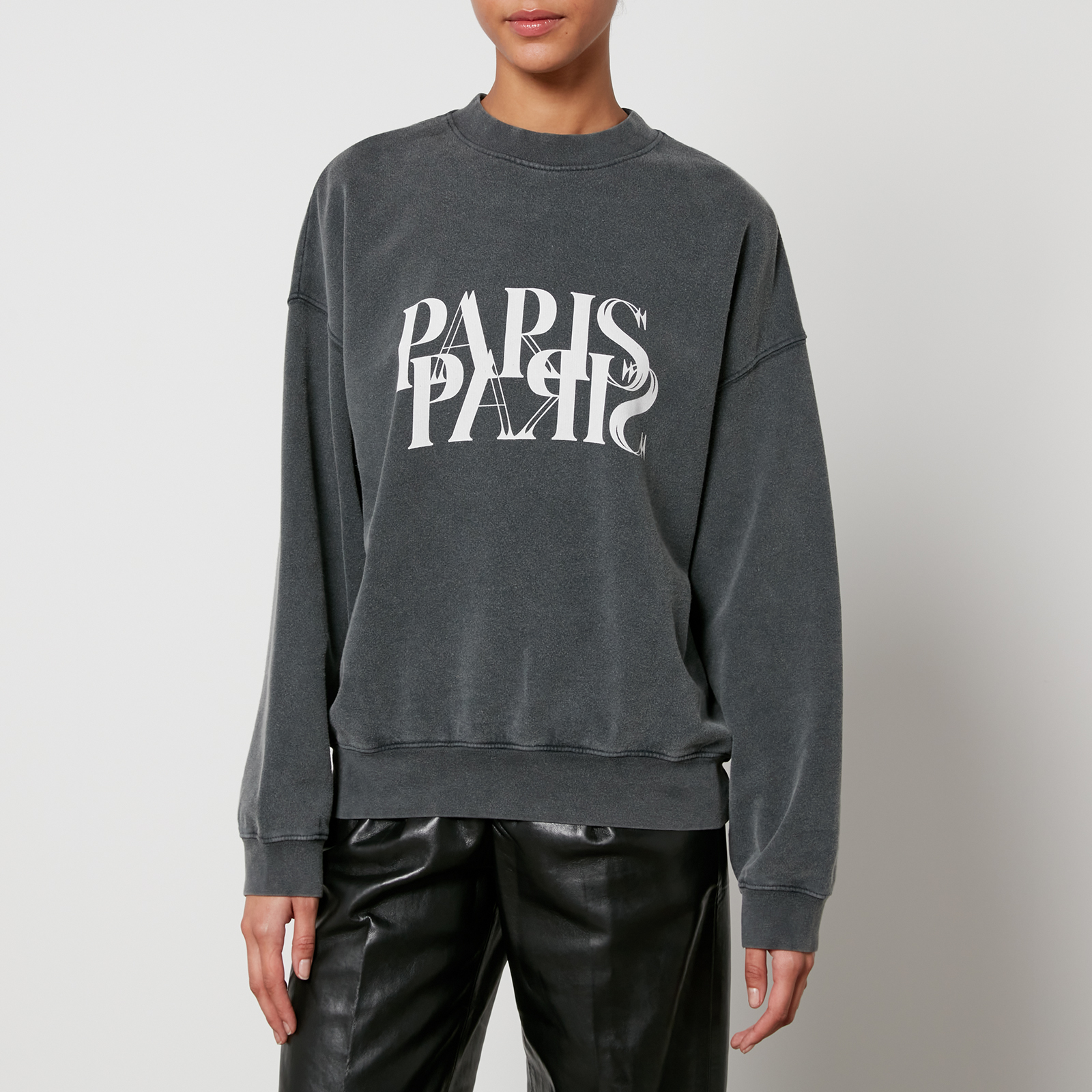 Anine Bing Jaci Paris Cotton-jersey Sweatshirt 