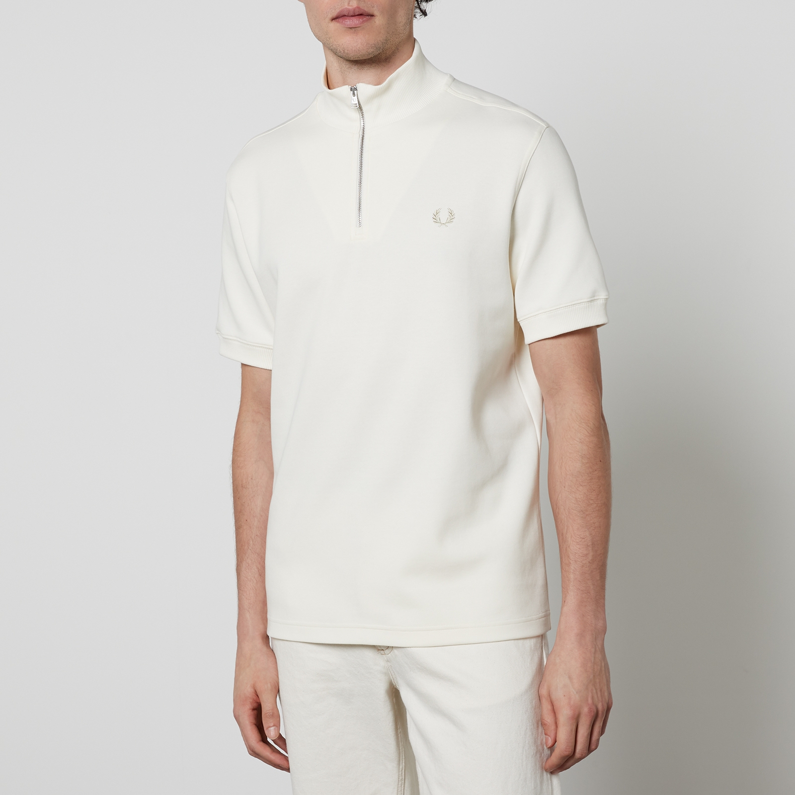 Fred Perry Quarter Zip Cotton-Blend Polo Shirt - S | Coggles
