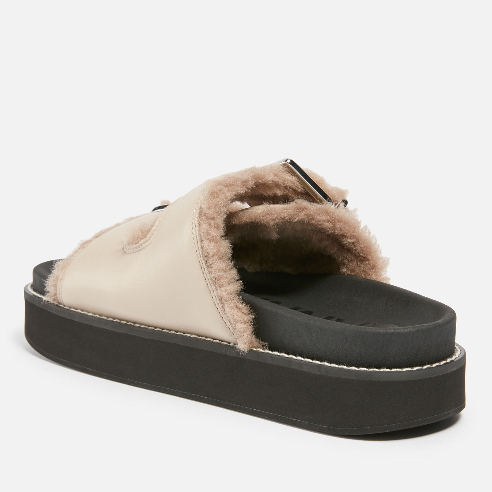 Fur best sale leather slides