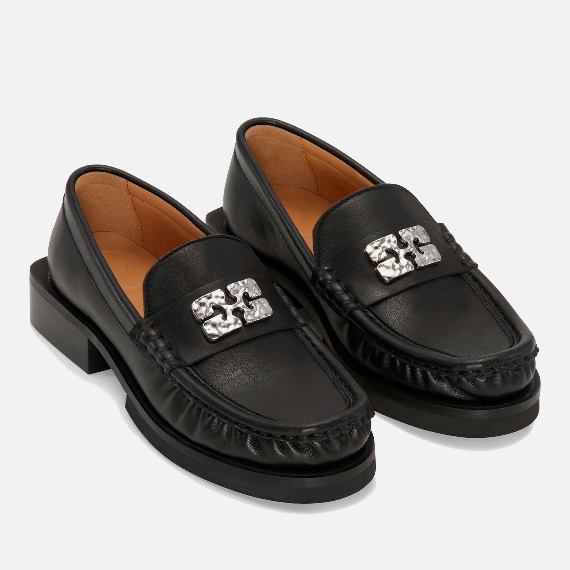 【関税&送料込】Ganni Butterfly Logo Loafer Black Black Butterfly Logo Loafers | GANNI US