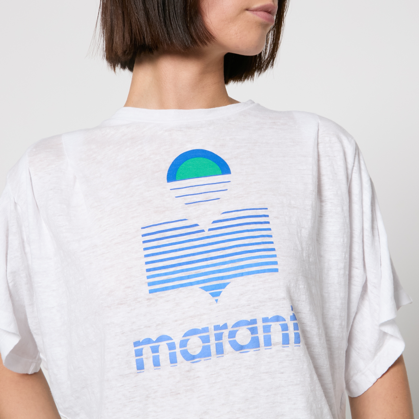 【送料&関税込】Marant Atoile Koldi Logo Print Linen T-shir MARANT ETOILE Koldi T-Shirt WHITE | Base Blu