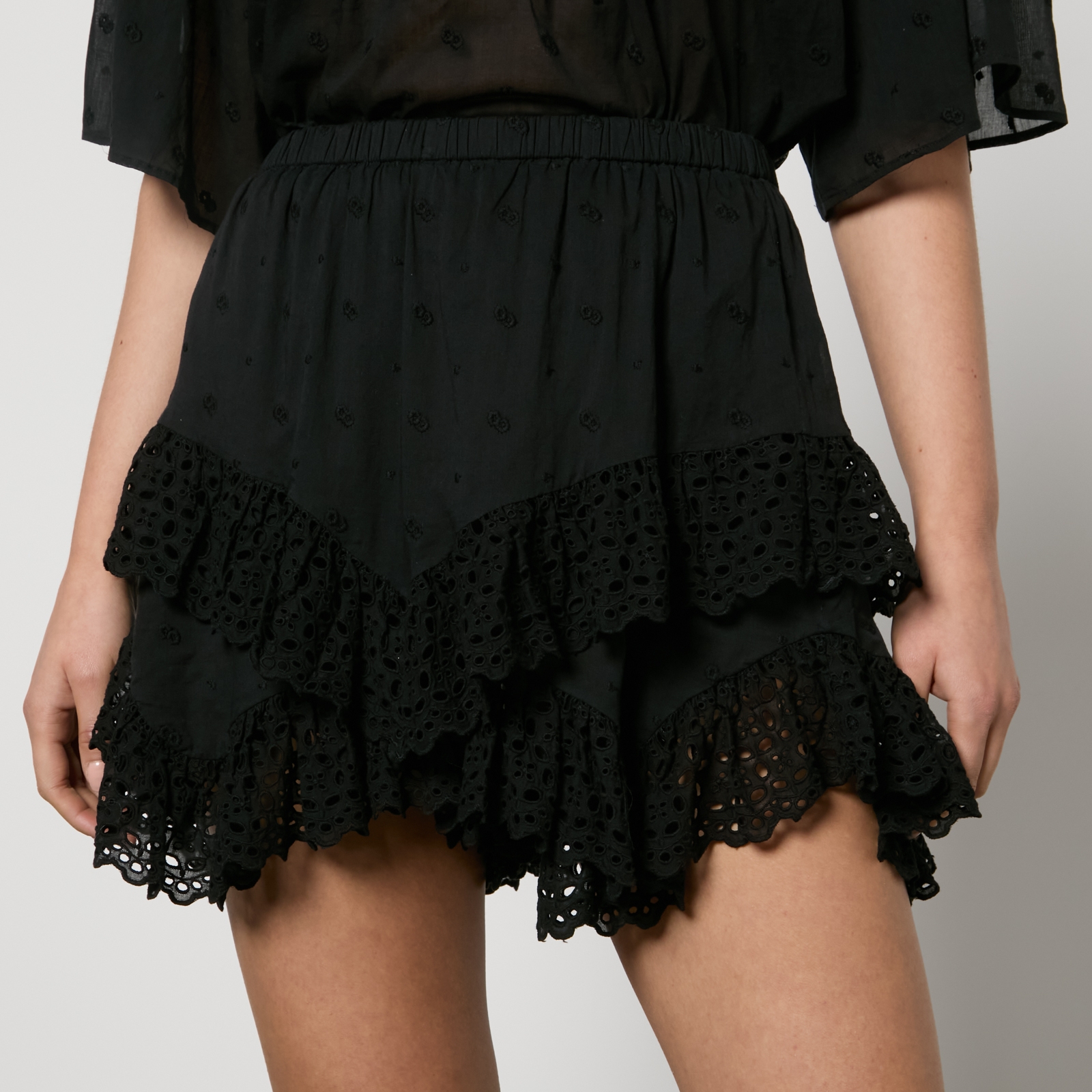 ショートパンツ RAQUEL DINIZ BAHIA SHORTS IN BRODERIE ANGLAISE LACE Raquel Diniz Bahia Shorts | Neutrals | FARFETCH