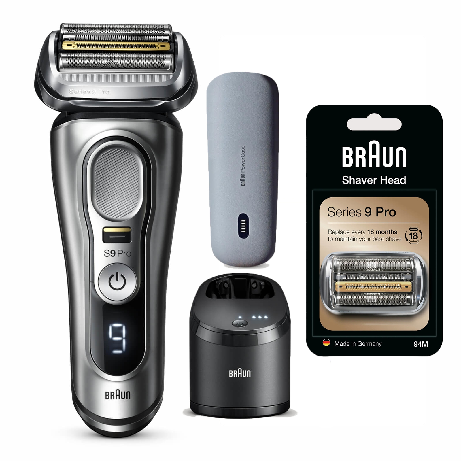 Braun Series 9 Pro 9477cc Rasierer & Ersatzscherkopf 94M