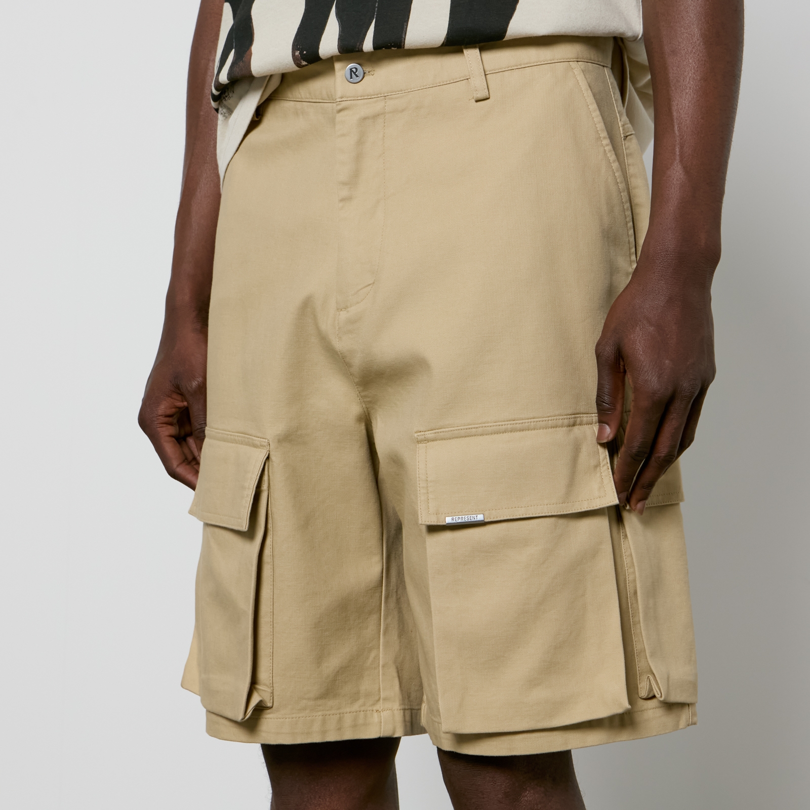 REPRESENT Baggy Cotton Cargo Shorts - S | Coggles