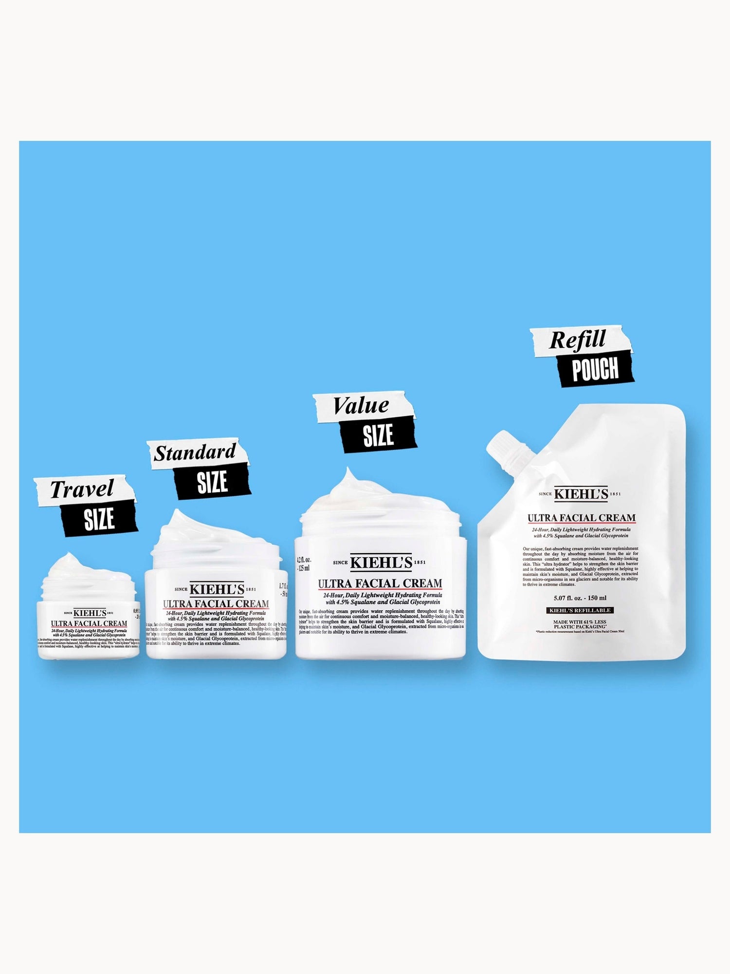 Kiehl's Ultra Facial Cream Refill Pouch 150ml | LOOKFANTASTIC