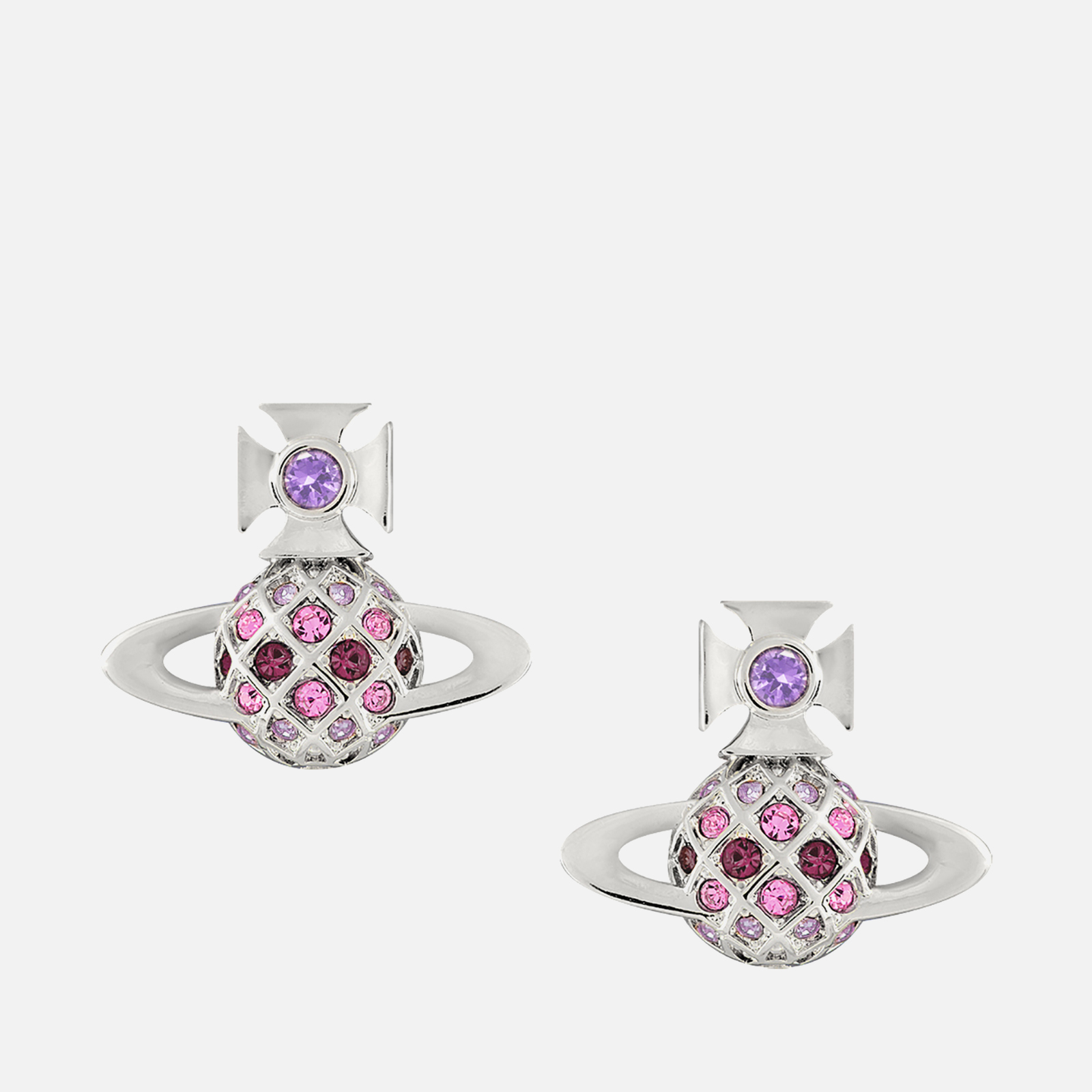 Pink and silver vivienne deals westwood earrings