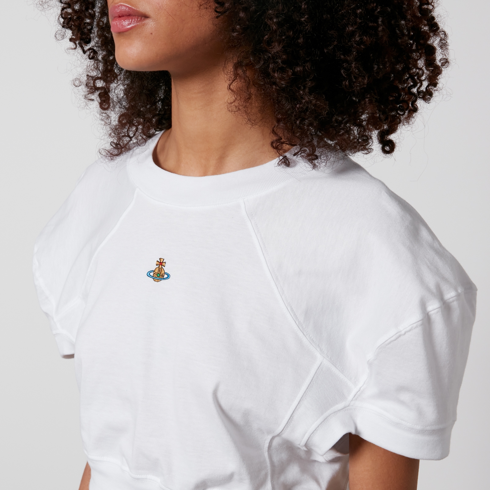 【翌日発送可能】 Westwood Vivienne Cropped S - T-Shirt Cotton-Jersey Football Tシャツ(半袖/袖なし)