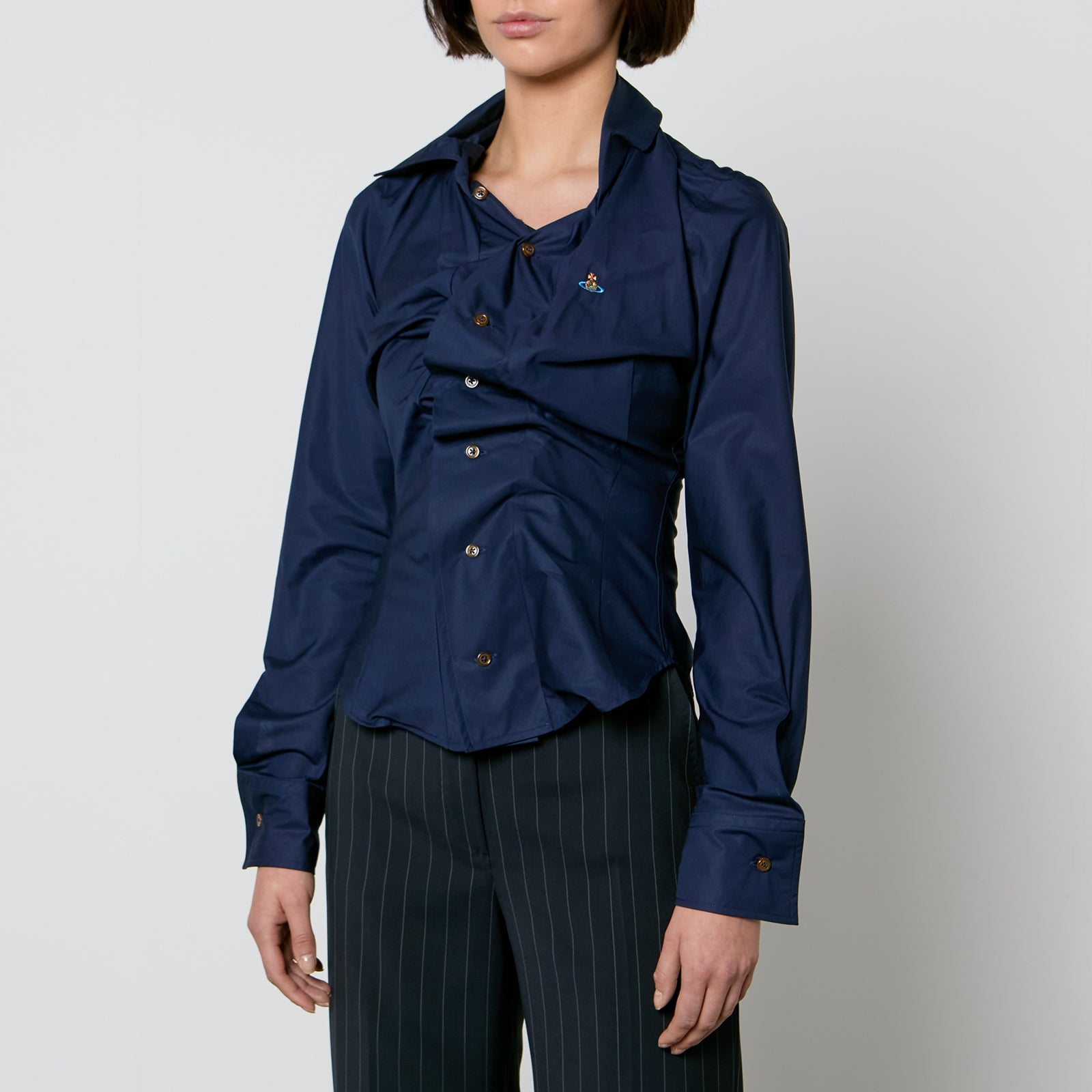 Vivienne Westwood Drunken Asymmetric Cotton-Poplin Shirt - IT 40 
