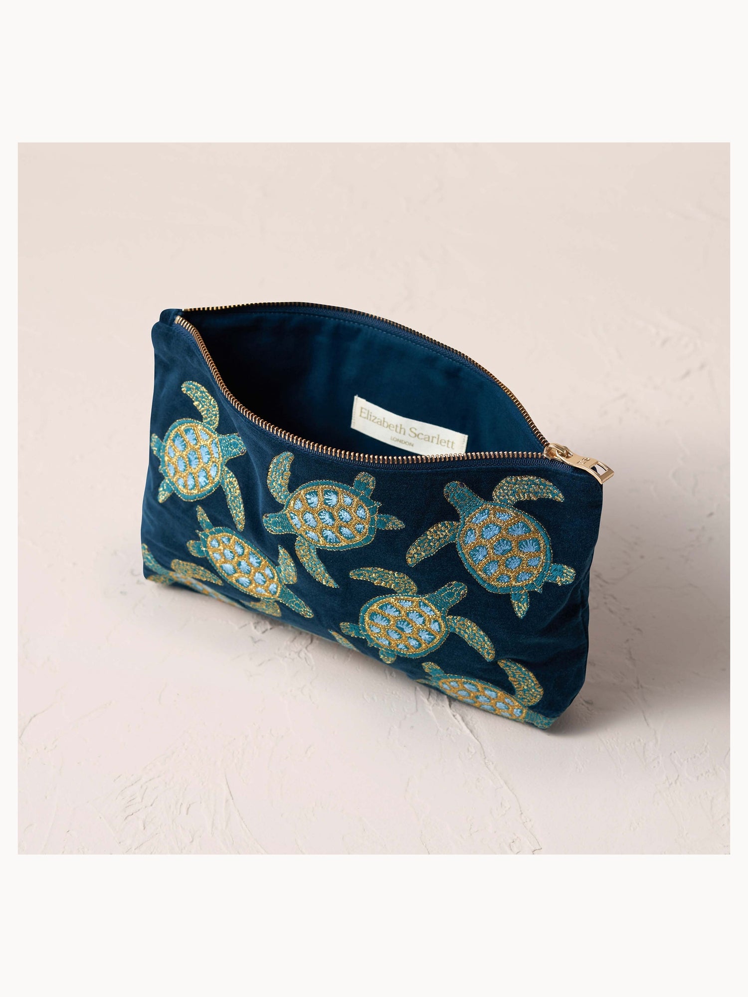 Elizabeth Scarlett Turtle Conservation Marine Navy Velvet Everyday