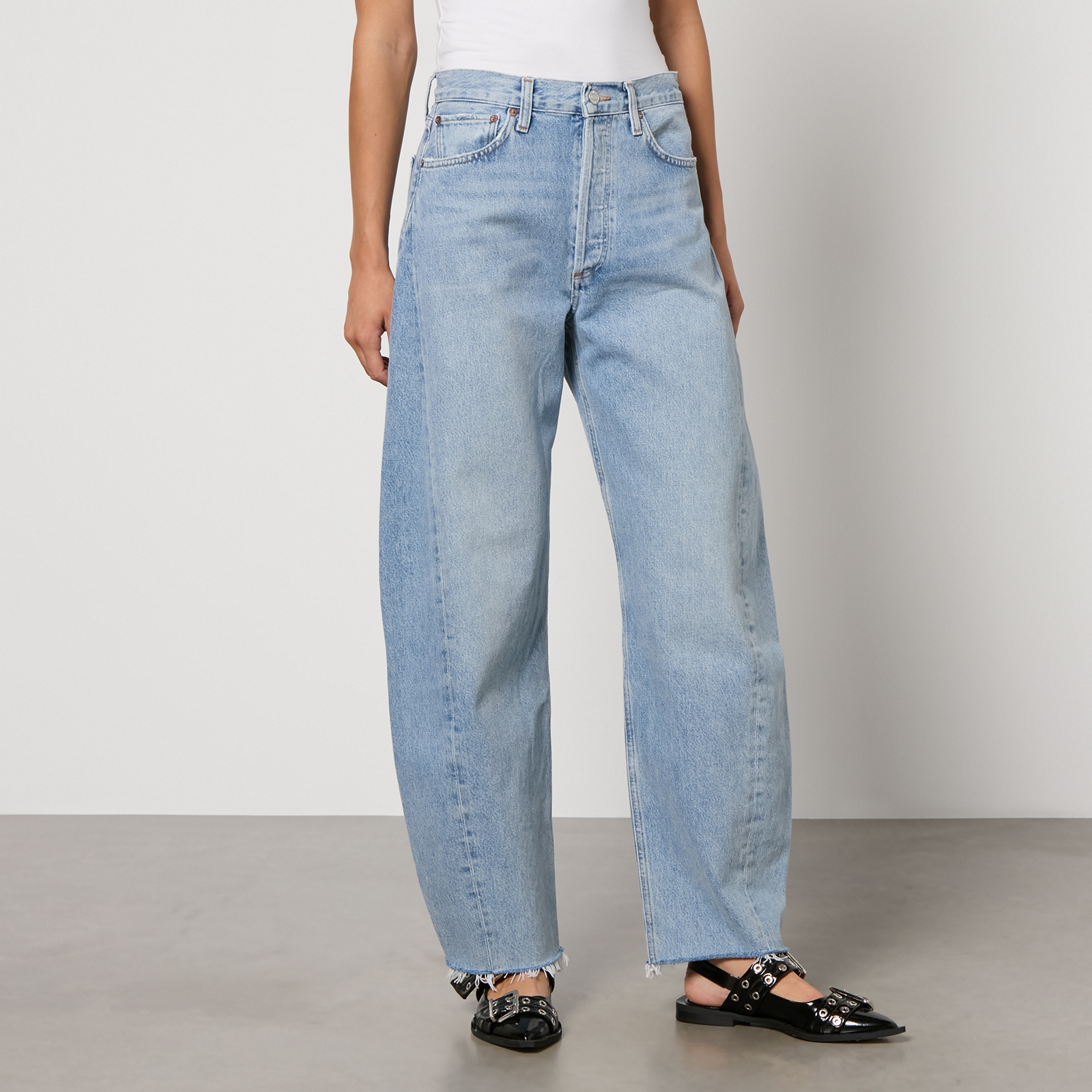 AGOLDE Luna Pieced Denim Barrel-Leg Jeans - W28 | Coggles