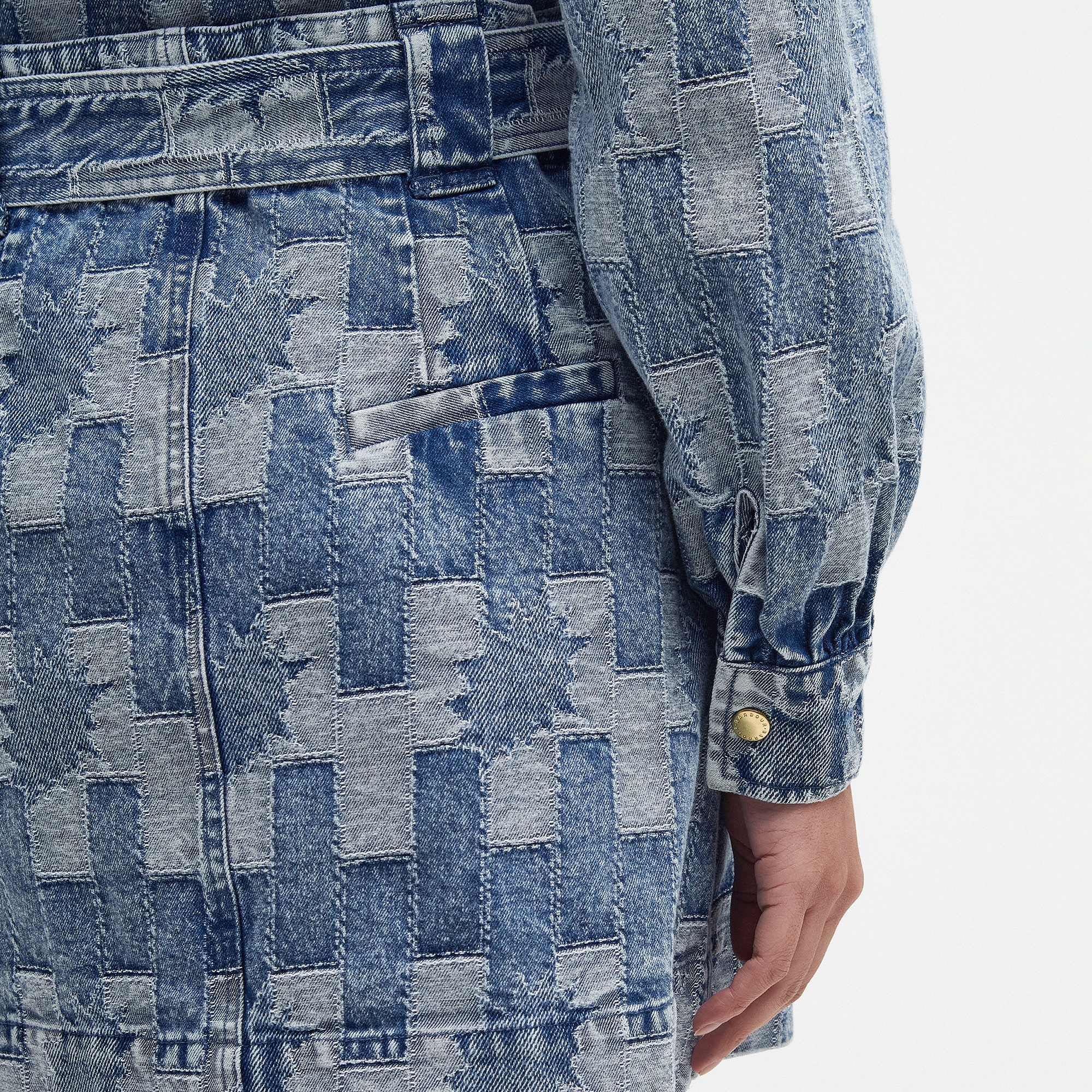 Barbour The Edit Bowhill Denim Mini Skirt - UK 8 | Coggles