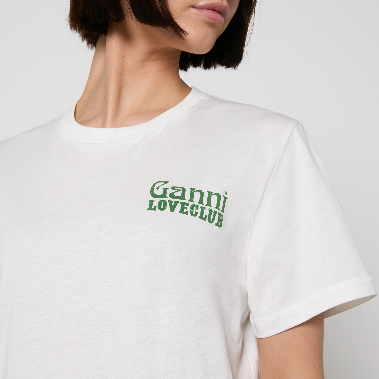 ホワイトTシャツ LOVECLUB Ganni