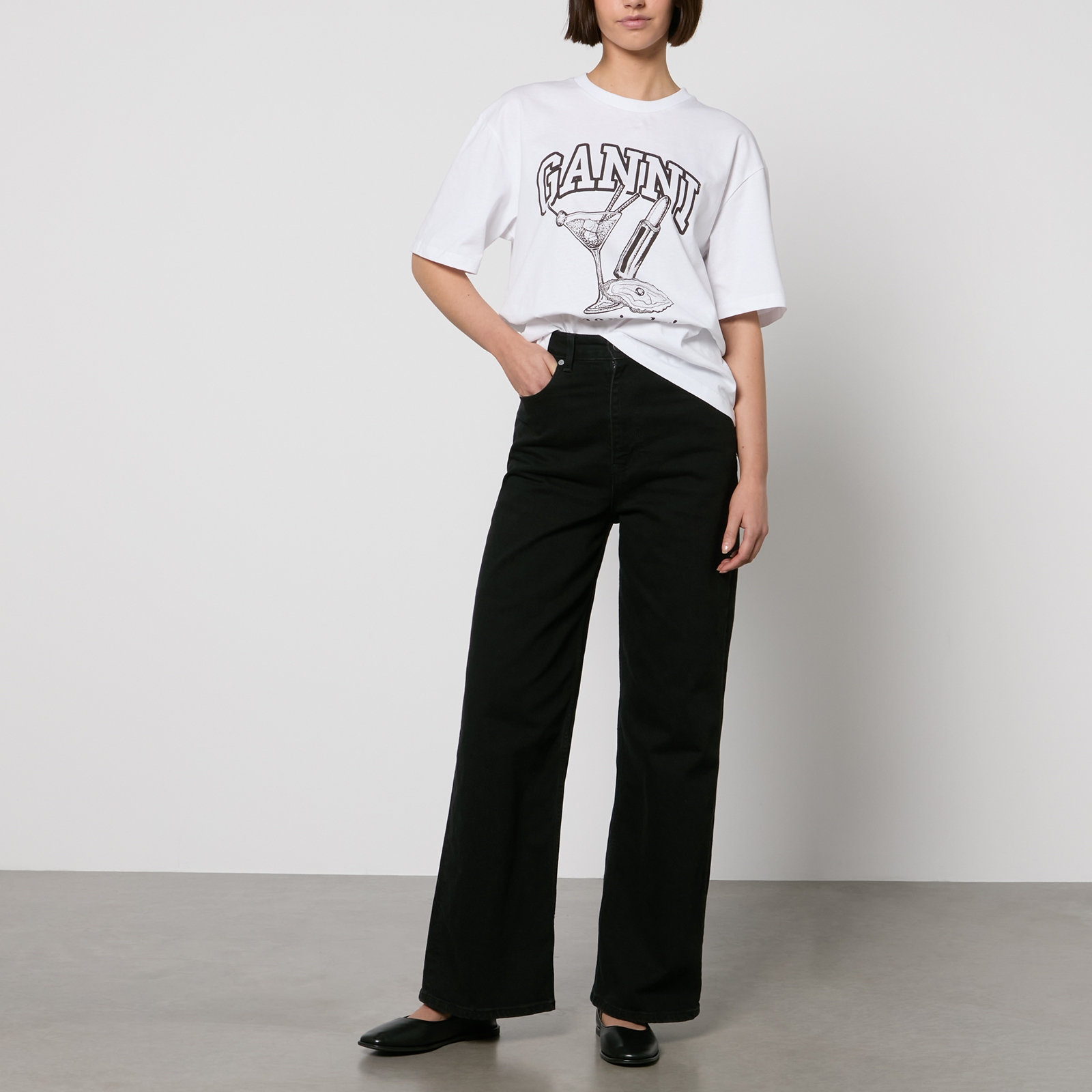 Ganni Andi Stretch-Denim Straight-Leg Jeans - 26W/32L | Coggles