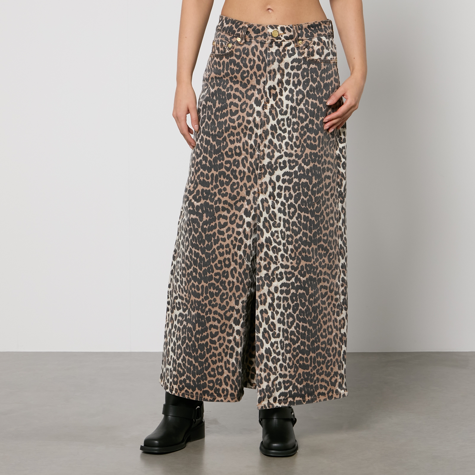 Ganni 2024 cheetah skirt