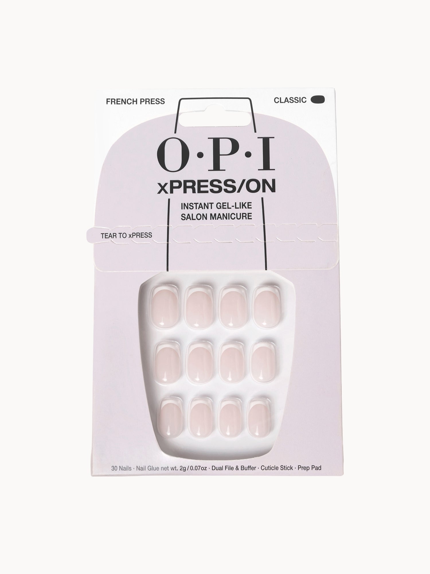 OPI xPRESS/ON Nude Press On Nails Gel-Like Salon Manicure - French Press