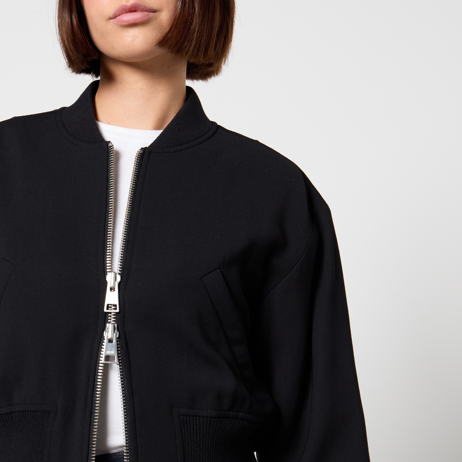 Theory☆Compact Crepe Zip Up Bomber ジャケット Theory