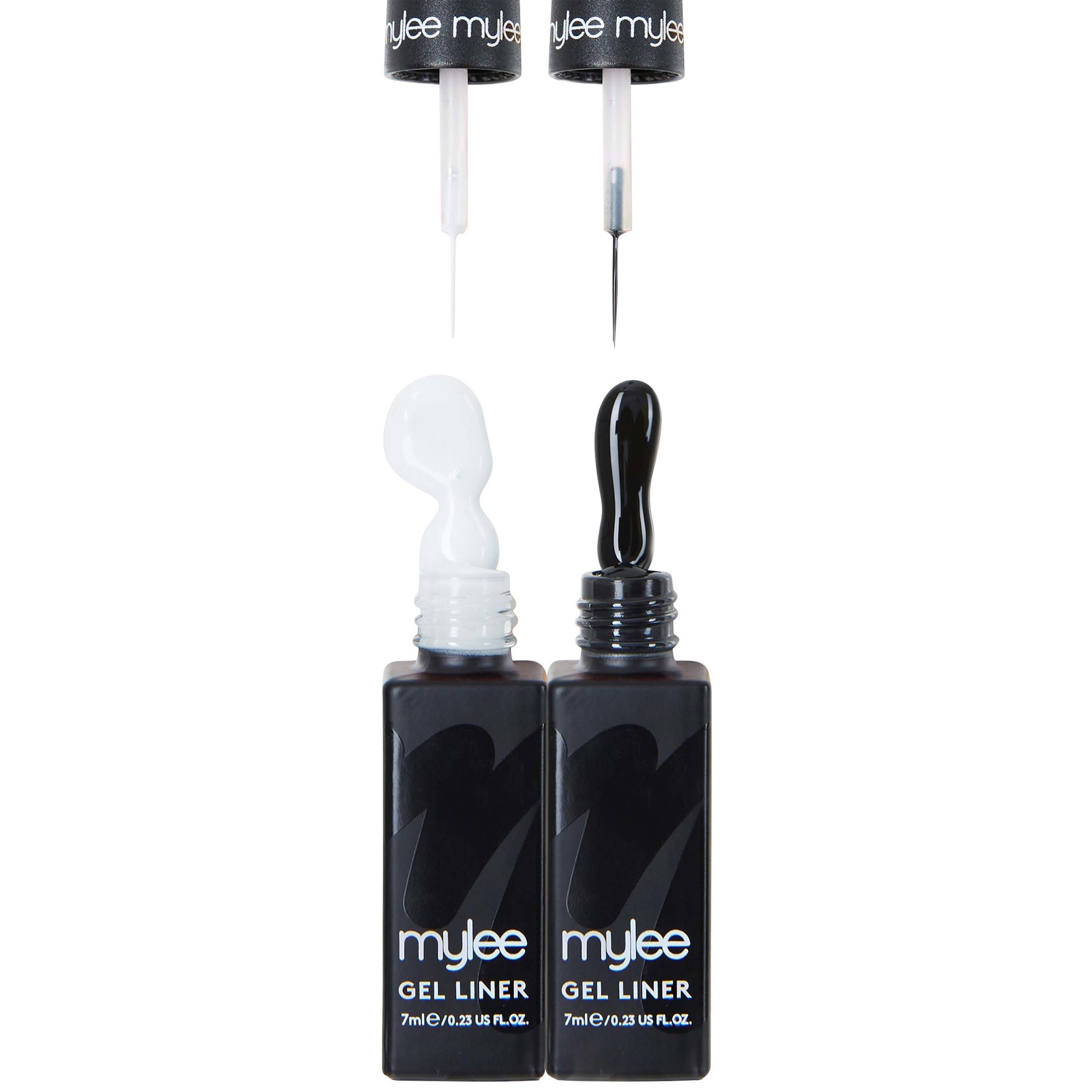 Mylee Liner Gel Nagellack Set 'Monochrome Canvas' – 2 X 7 Ml Mit Integriertem Pinsel, Vegan, LED/UV-härtend