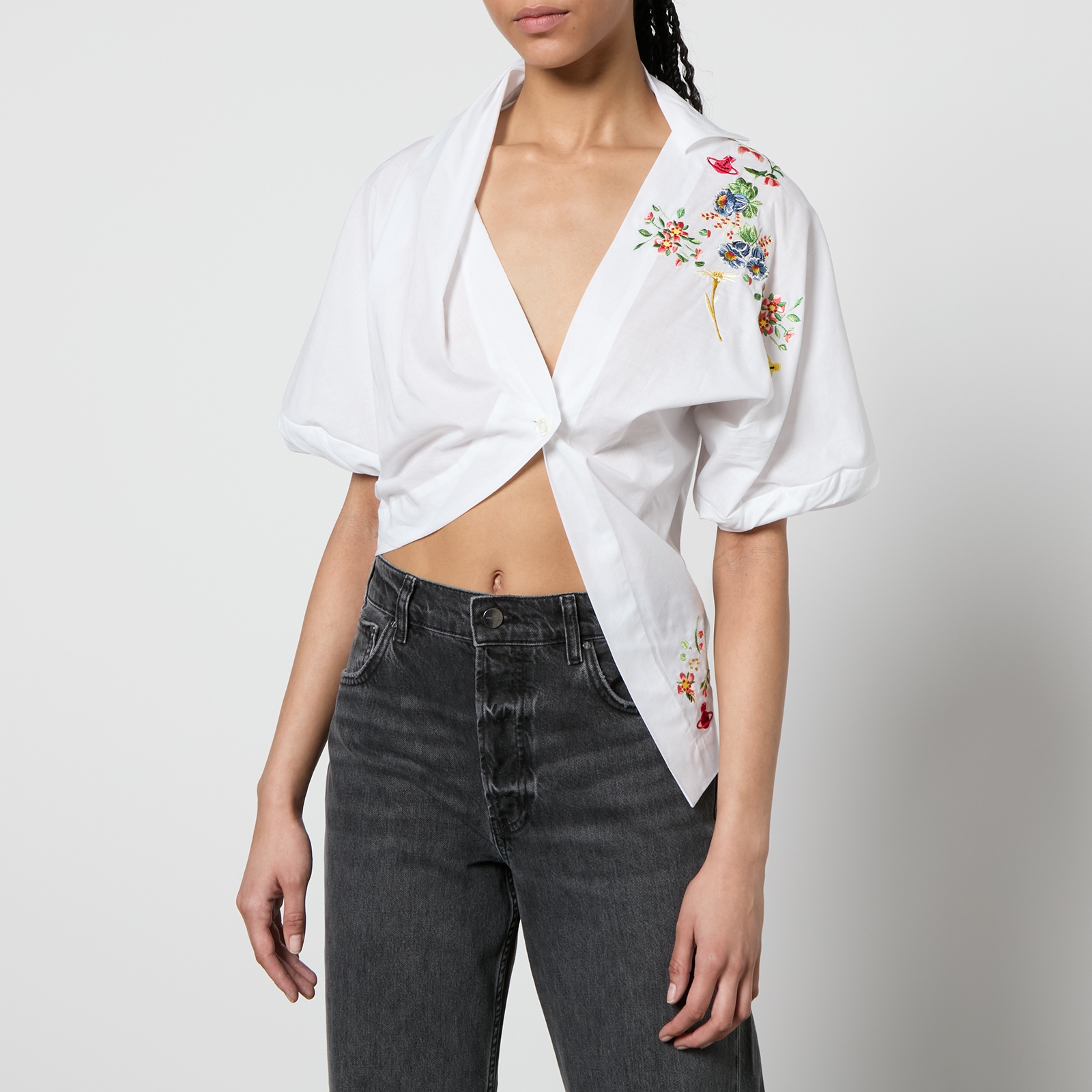 Vivienne Westwood Natalia Floral-Embroidered Cotton-Poplin