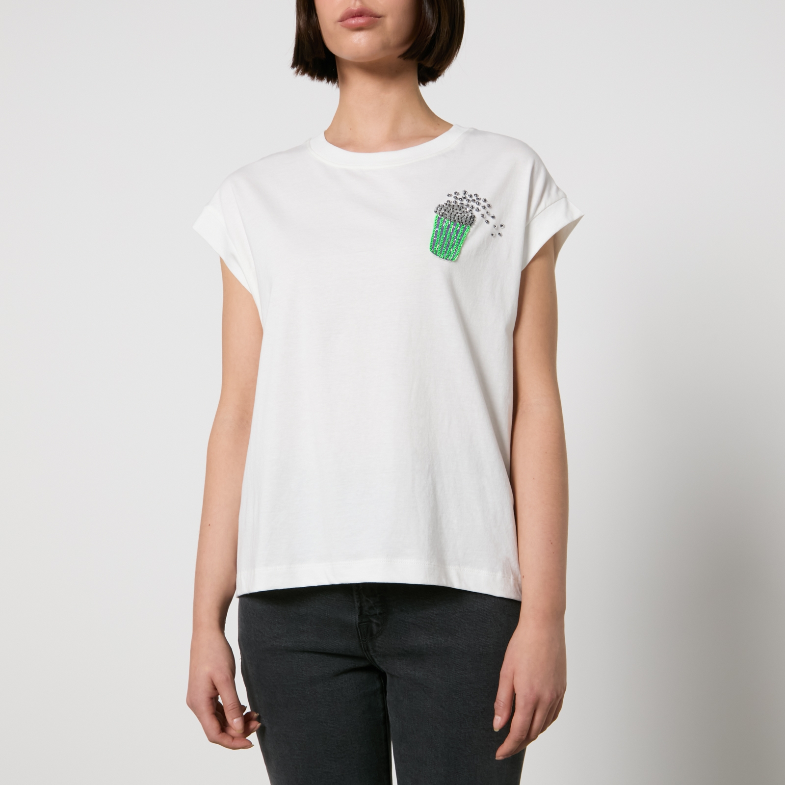 Essentiel Antwerp Faustina Embroidered Organic Cotton-jersey T-shirt 