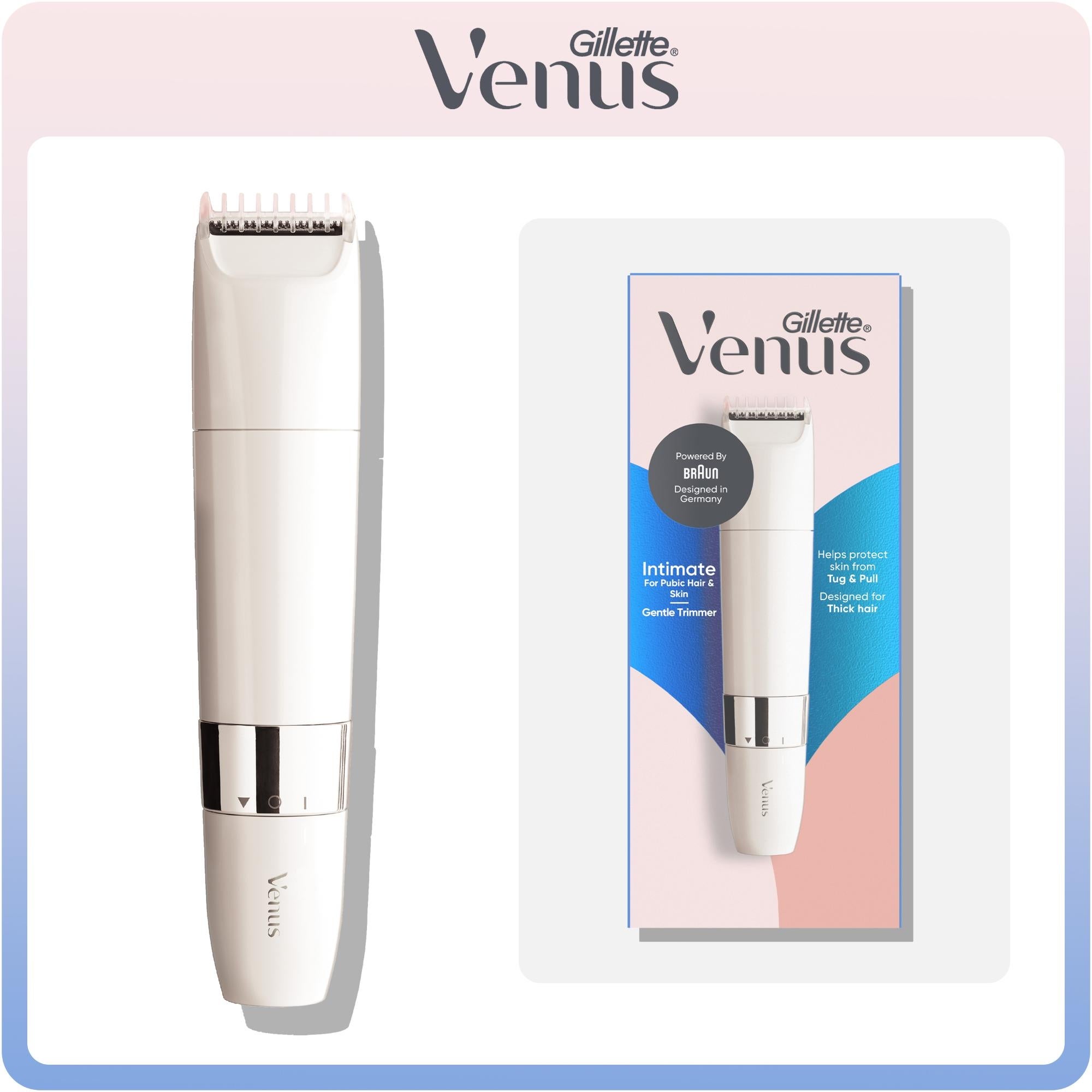 Gillette Venus Pubic Hair & Skin Gentle Trimmer | Gillette Venus UK