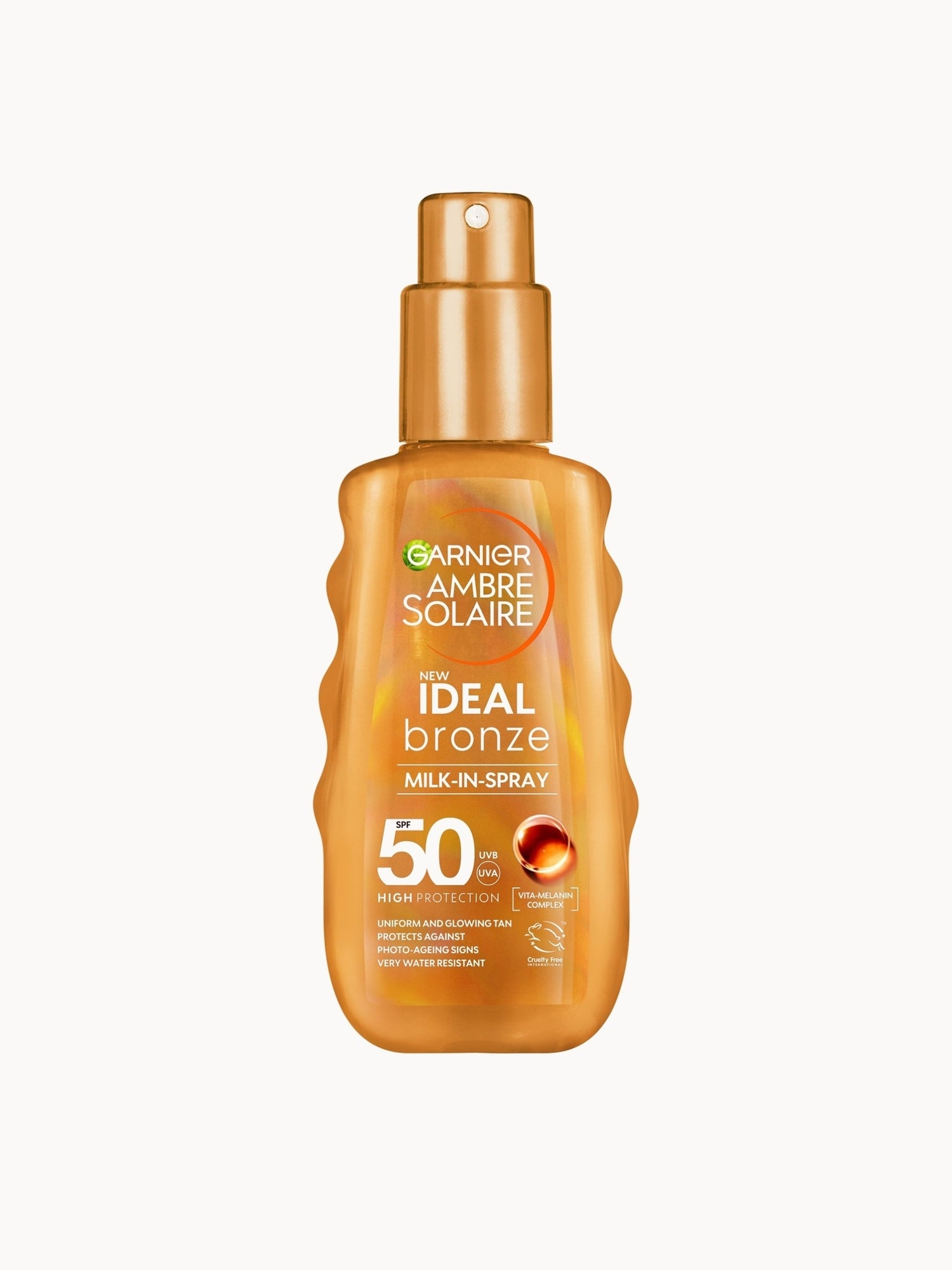 Garnier Ambre Solaire Ideal Bronze Milk-In Tanning SPF 50 Spray for Face and Body 150ml