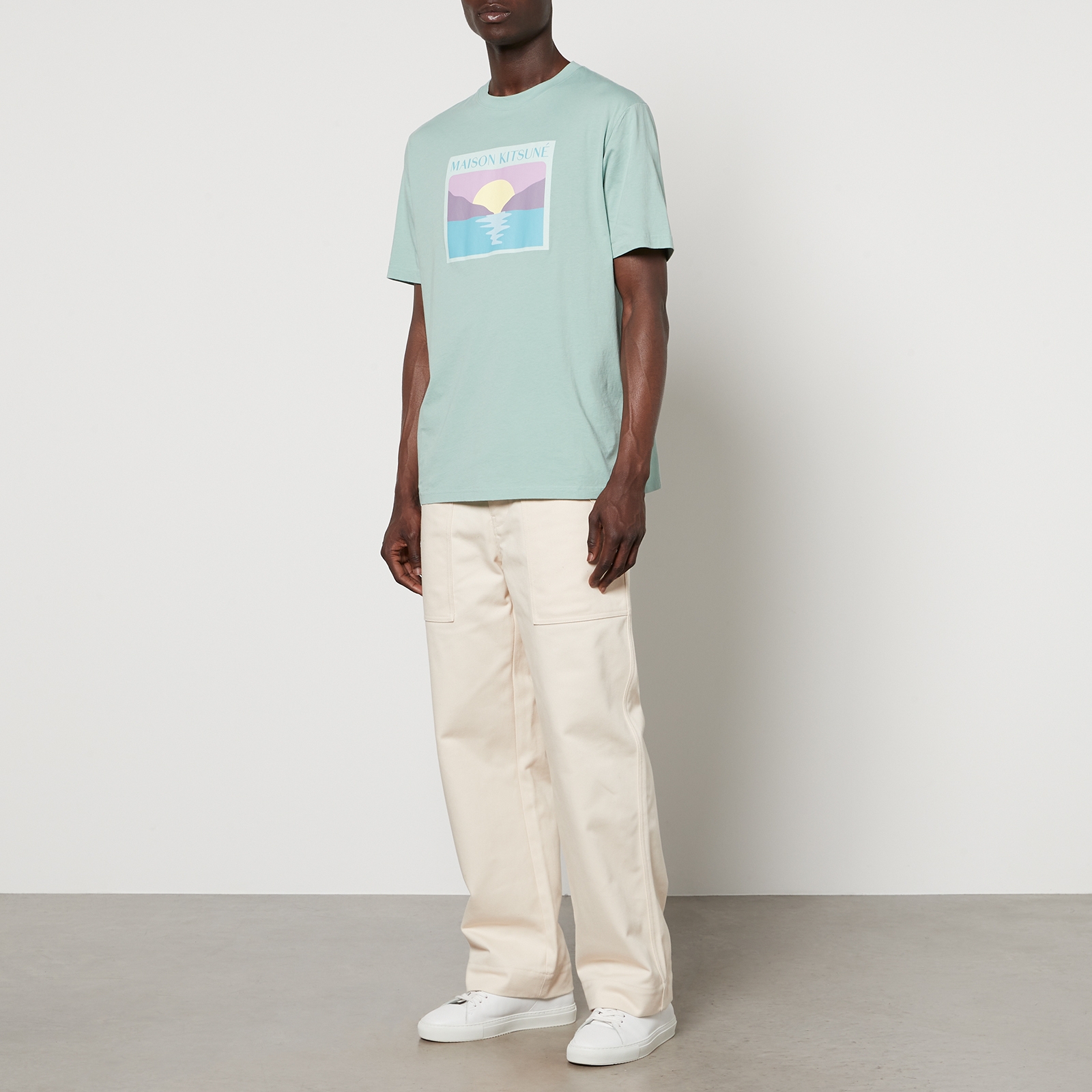 Maison Kitsuné Sunset Postcard Printed Cotton-Jersey T-Shirt