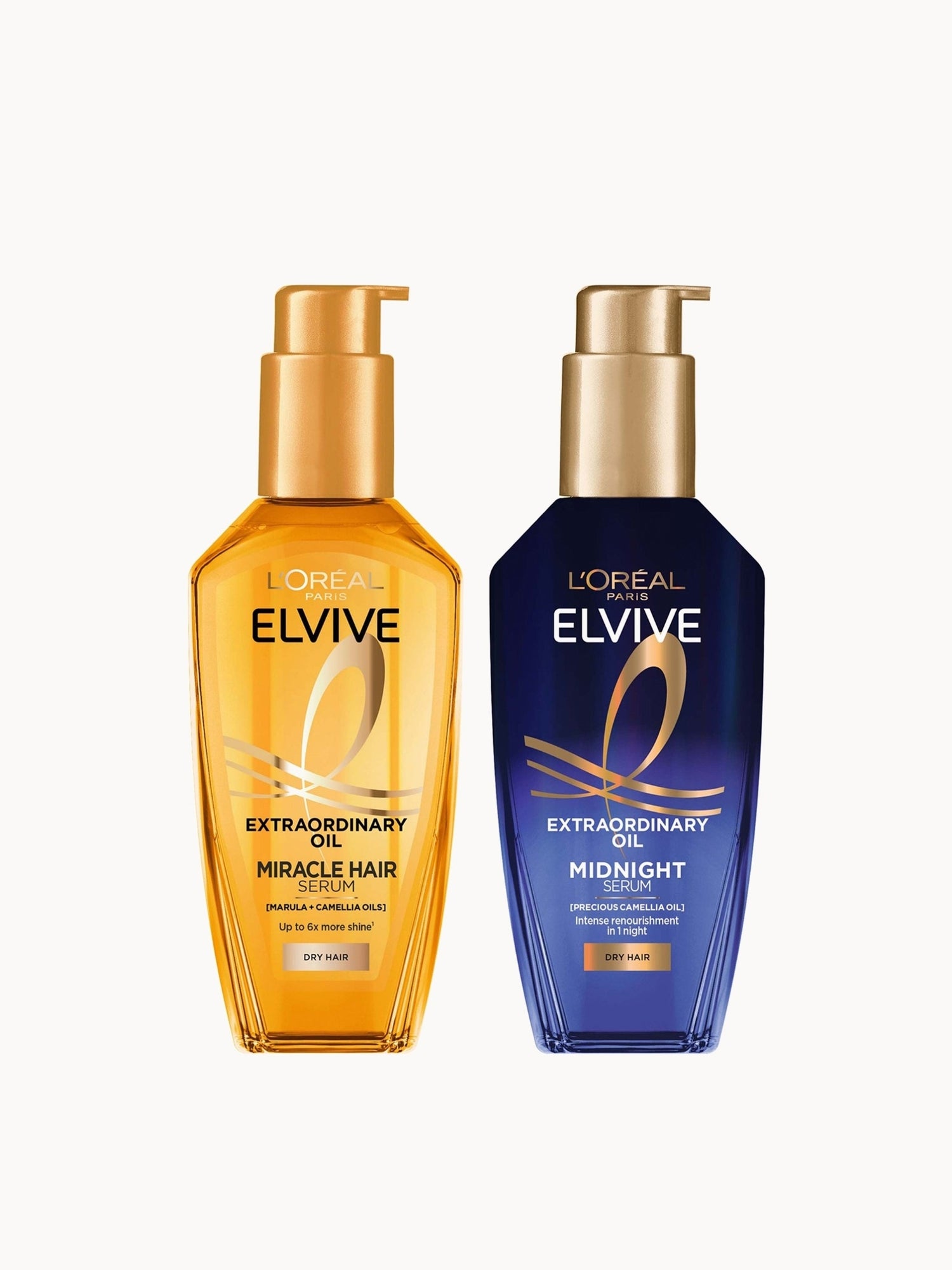 L'Oréal Paris Elvive Extraordinary Oil Nourished Hair Treatment Day and Night Routine Set for Dry Hair