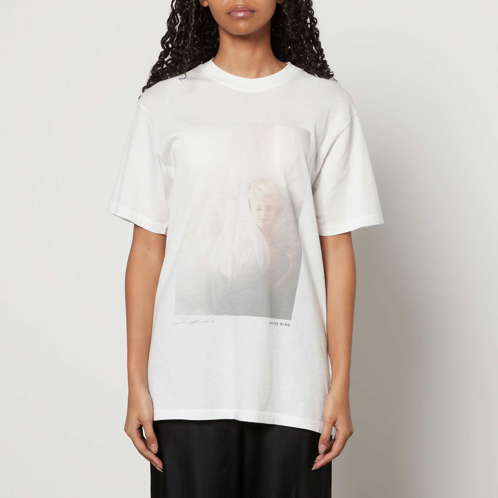 ANINE BING マリリンモンロー Tシャツ XS Anine Bing Lili Ab X Mm X Dk Logo Cotton T-Shirt - XS | Coggles