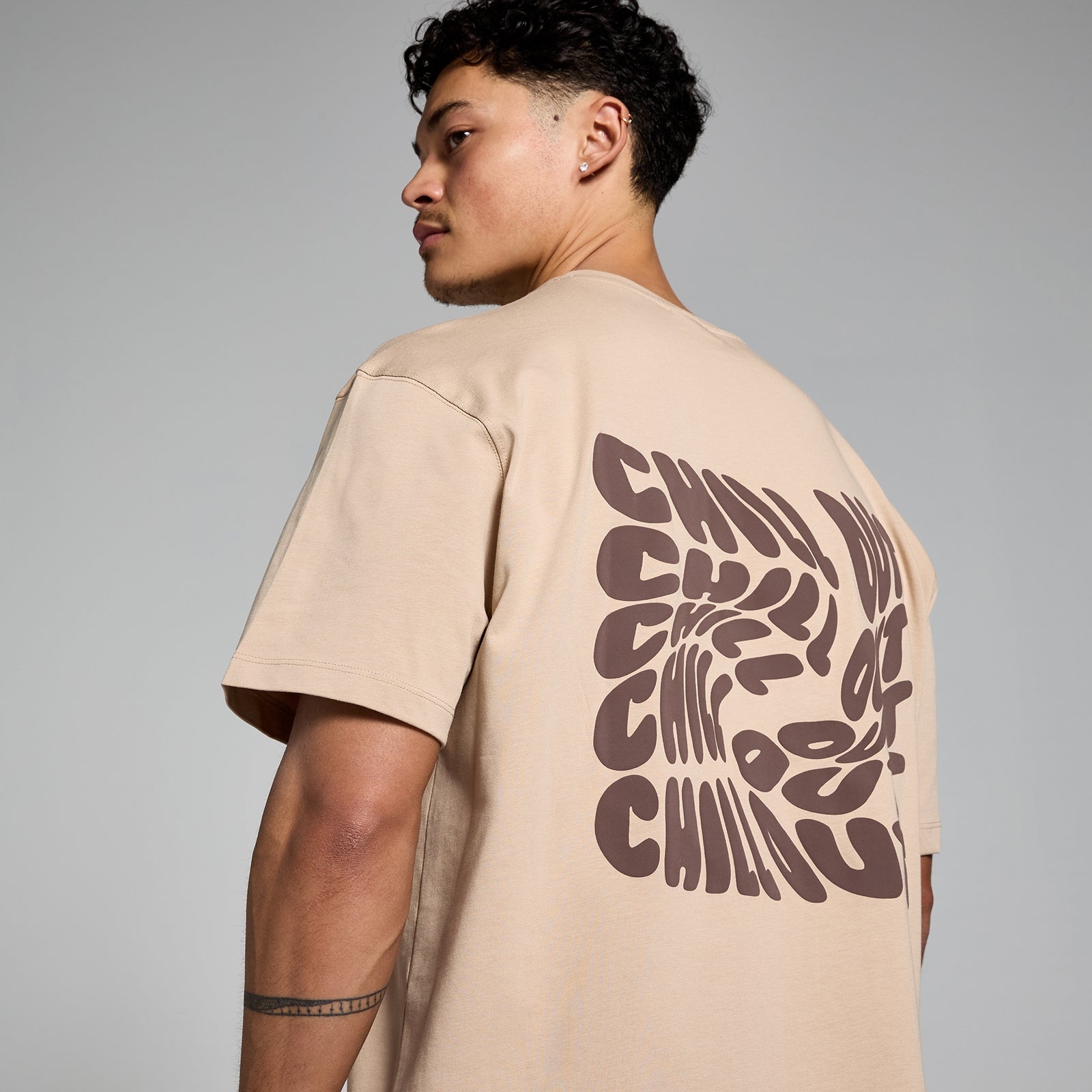 MP Tempo Oversized Chill Out Graphic T-Shirt - Cream | Myprotein