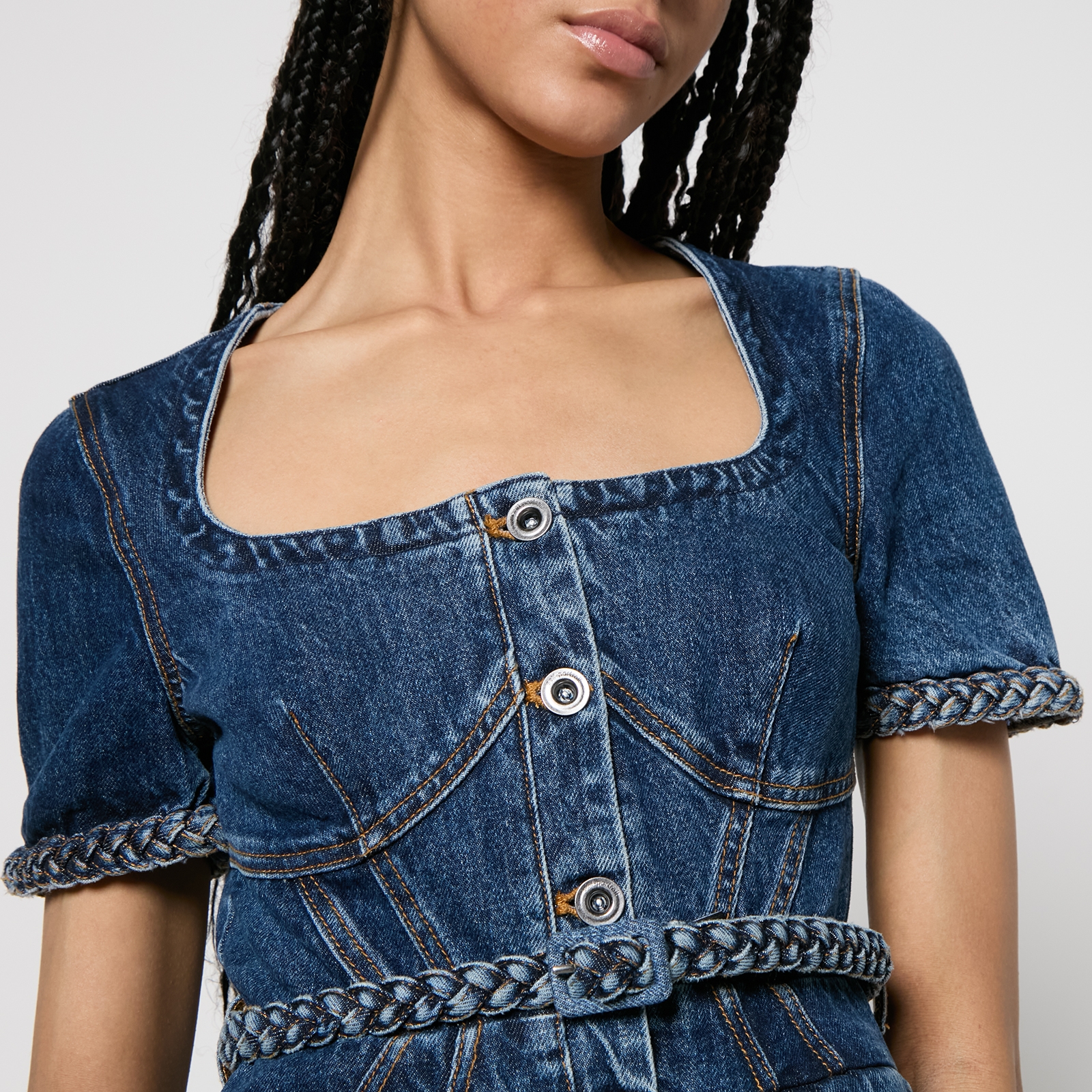 ワンピース SELF PORTRAIT Denim midi dress Self-Portrait Denim Midi Dress