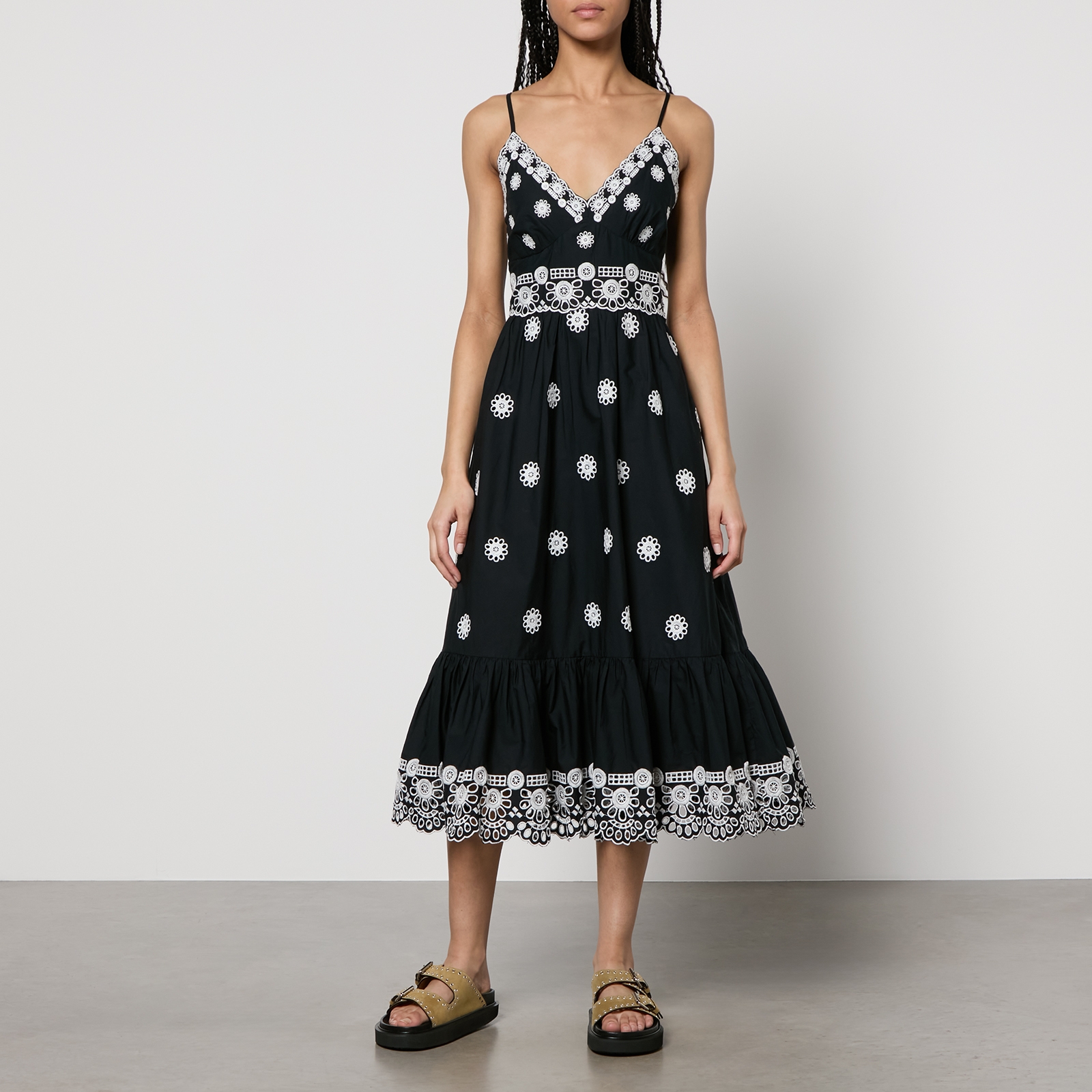 送料関税込☆【Sea NEW YORK】Embroidered Cotton-Poplin Dress NEW YORK】Embroidered Dress 送料関税込☆【Sea Cotton-Poplin