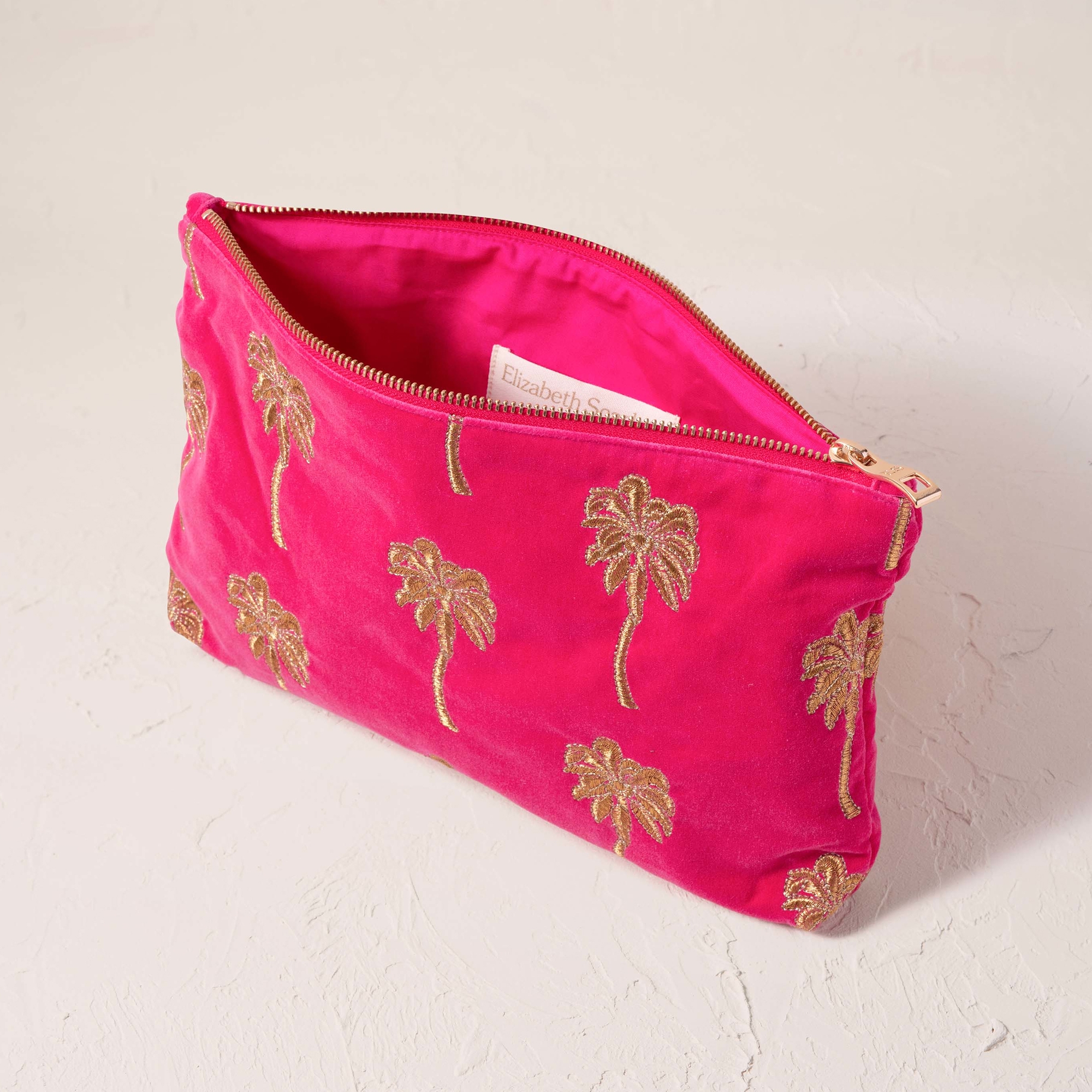 Elizabeth Scarlett Wildflower Dry Rose Velvet Everyday Pouch