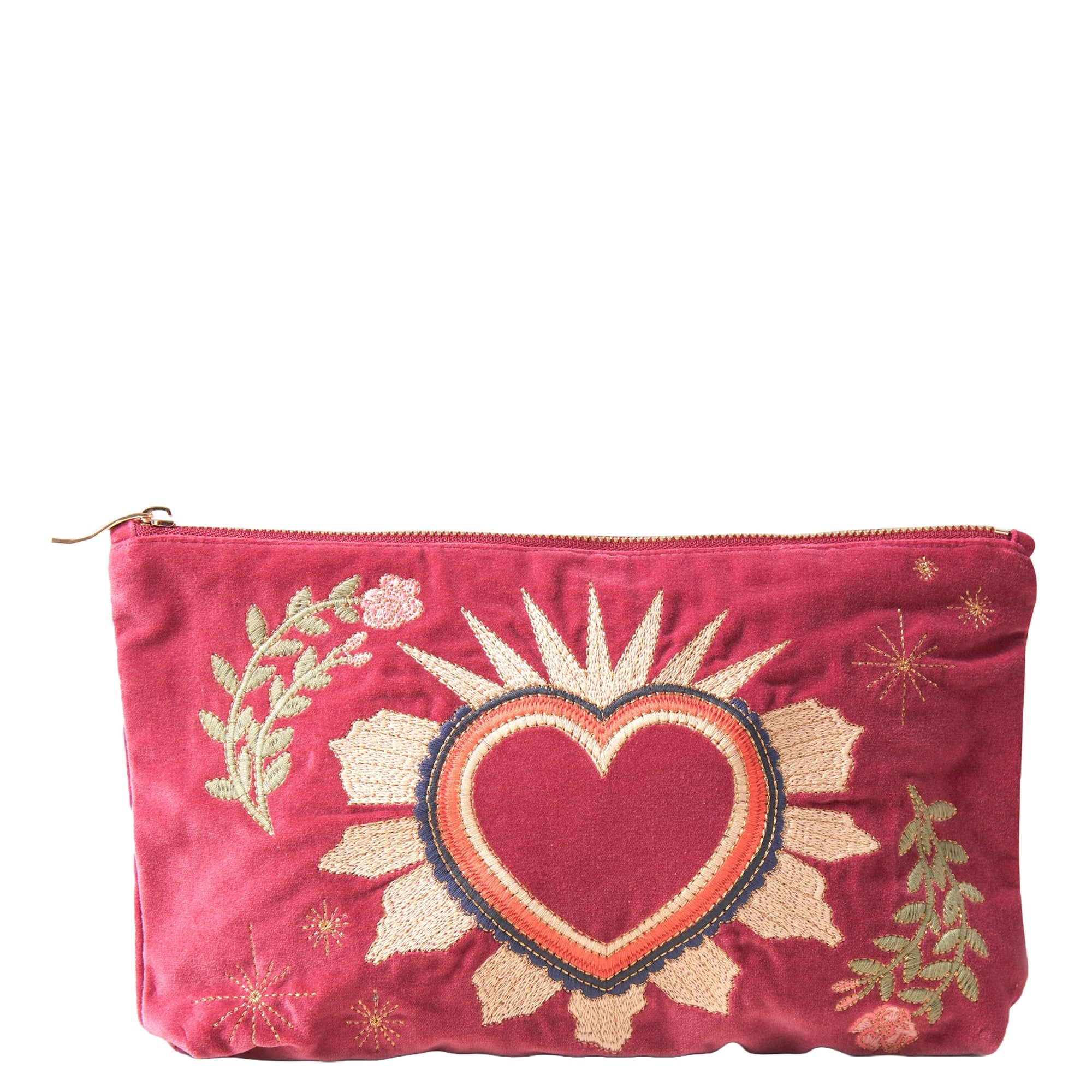 Elizabeth Scarlett Wildflower Dry Rose Velvet Everyday Pouch