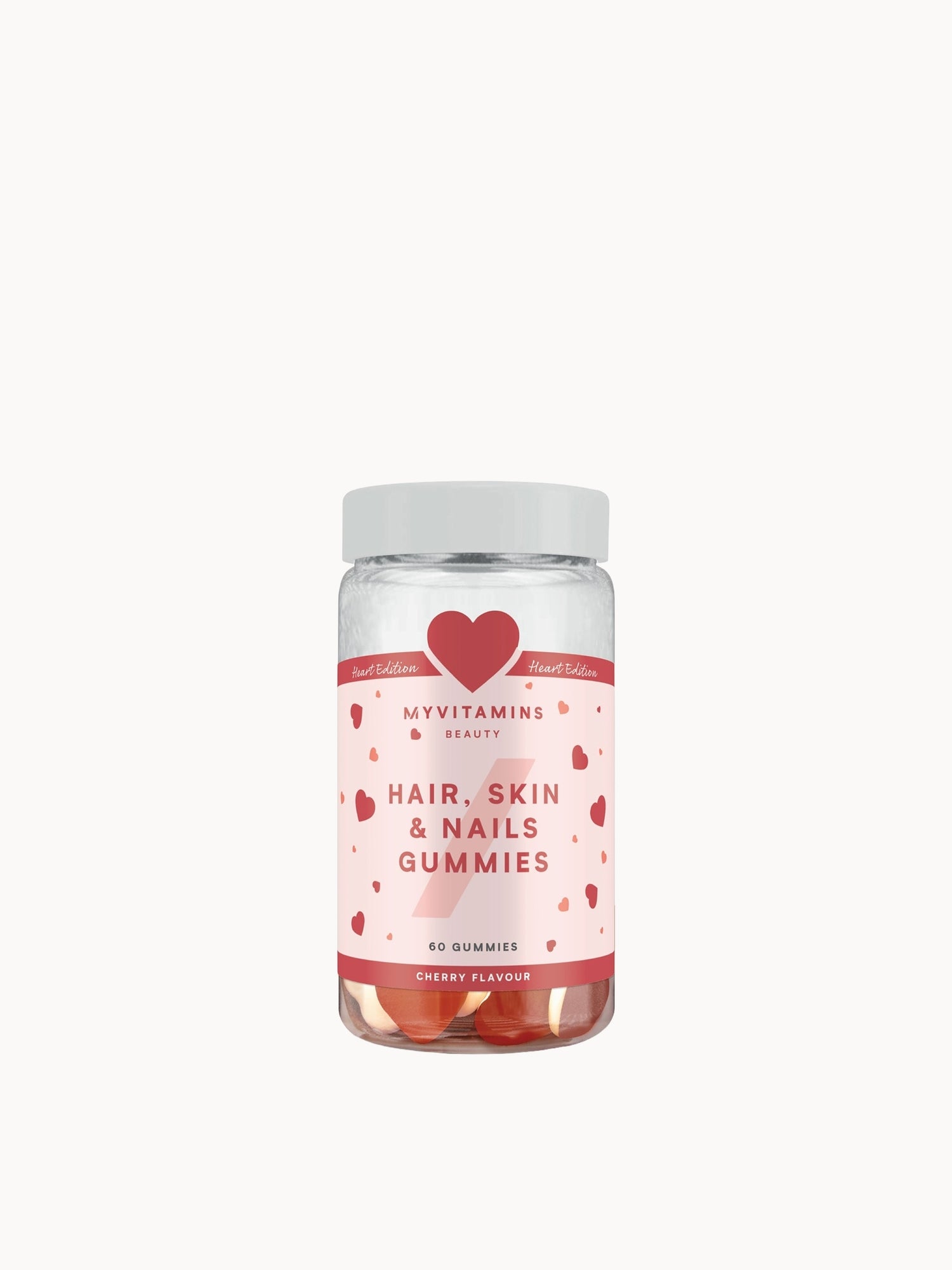 Myvitamins Hair, Skin & Nails Gummies Cherry Flavour Heart Edition