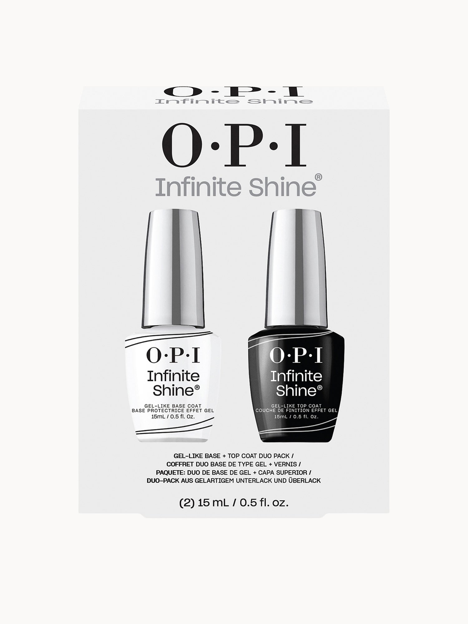 OPI Infinite Shine Long-Wear Gel-Like Base Coat and Top Coat Nail Polish Duo Pack 2 x 15ml