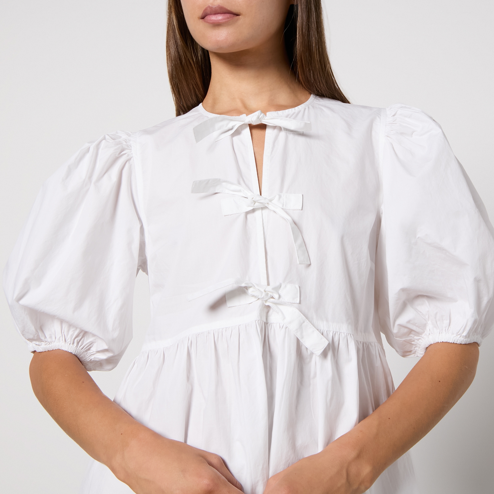 yo BIOTOP】open sleeve cotton mini dress yo BIOTOP open