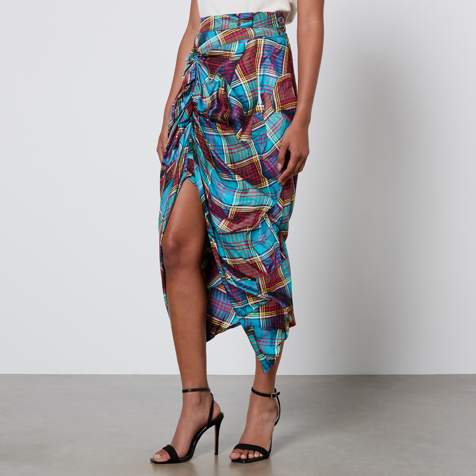 スカート VIVIENNE WESTWOOD MINIGONNA SIDE PANTHER IN FLANELLA TARTAN Vivienne Westwood MINI SIDE PANTHER SKIRT - Minigonna - red