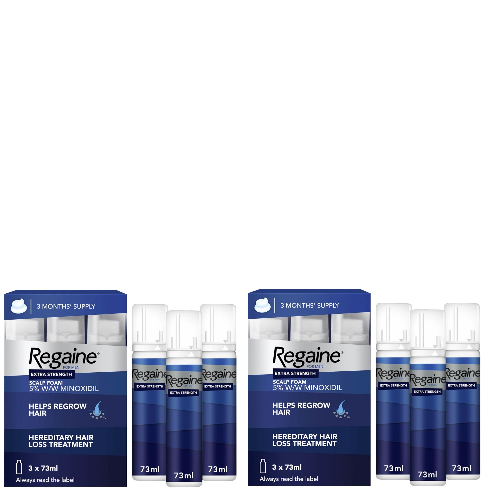 Regaine For Men Extra Strength Re-Growth Scalp Foam with 5% Minoxidil - 6 Month Supply Bundle