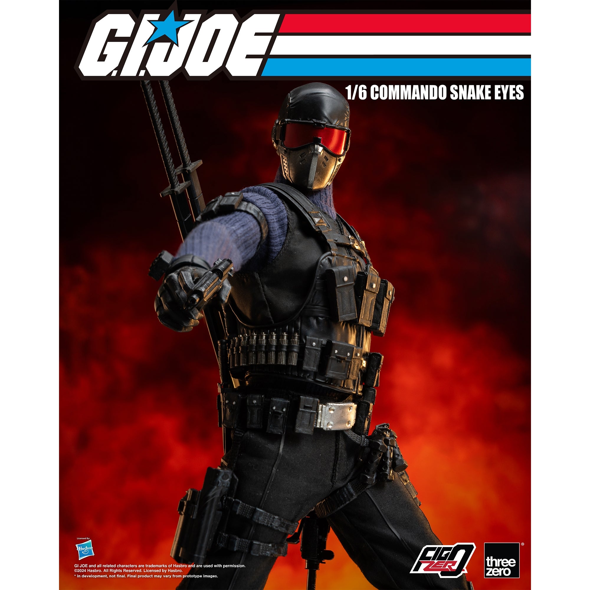 Threezero 1:6 Scale G.I Joe Commando Snake Eyes Collectible Figure