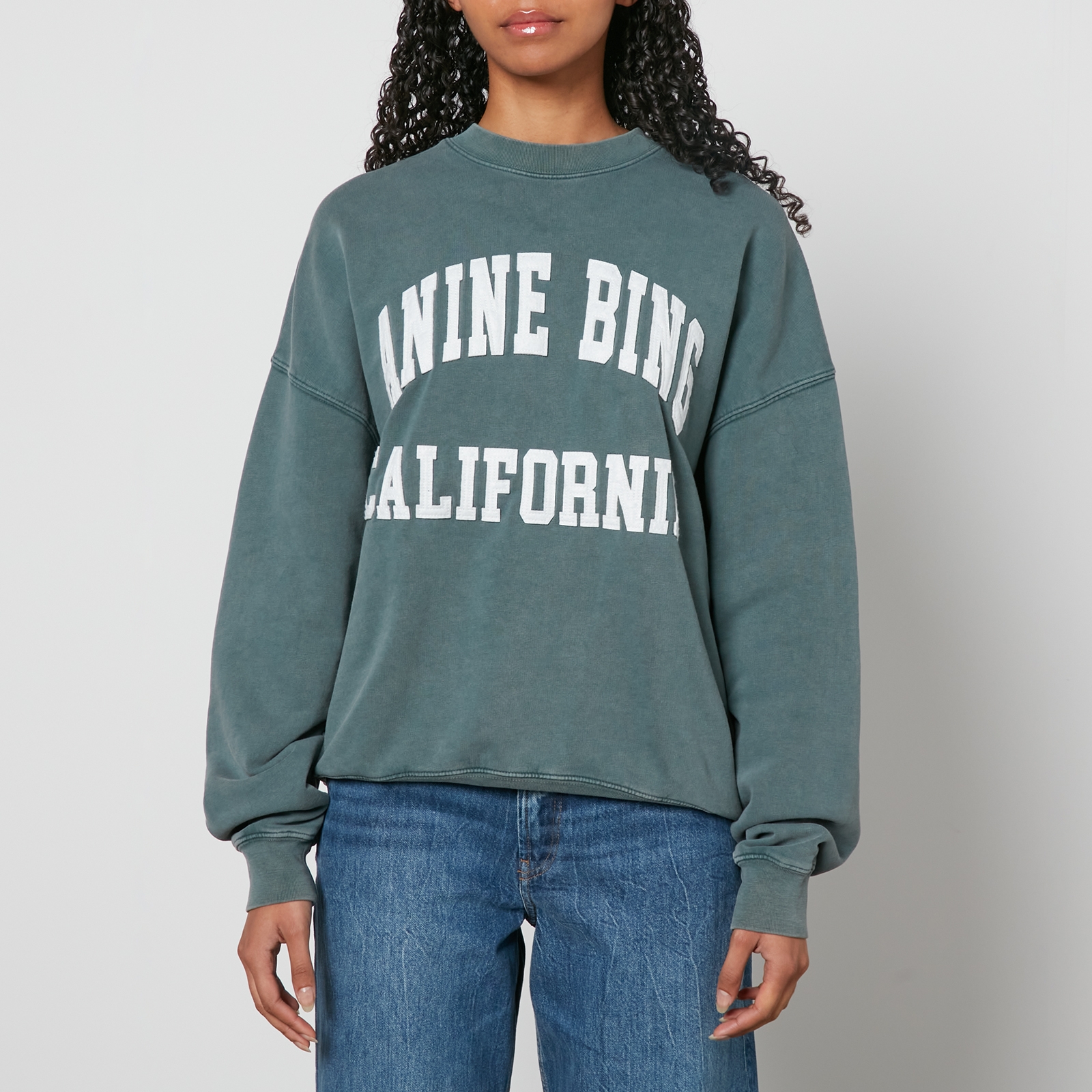 Anine Bing Miles Organic Logo Cotton-Jersey Sweatshirt | Coggles