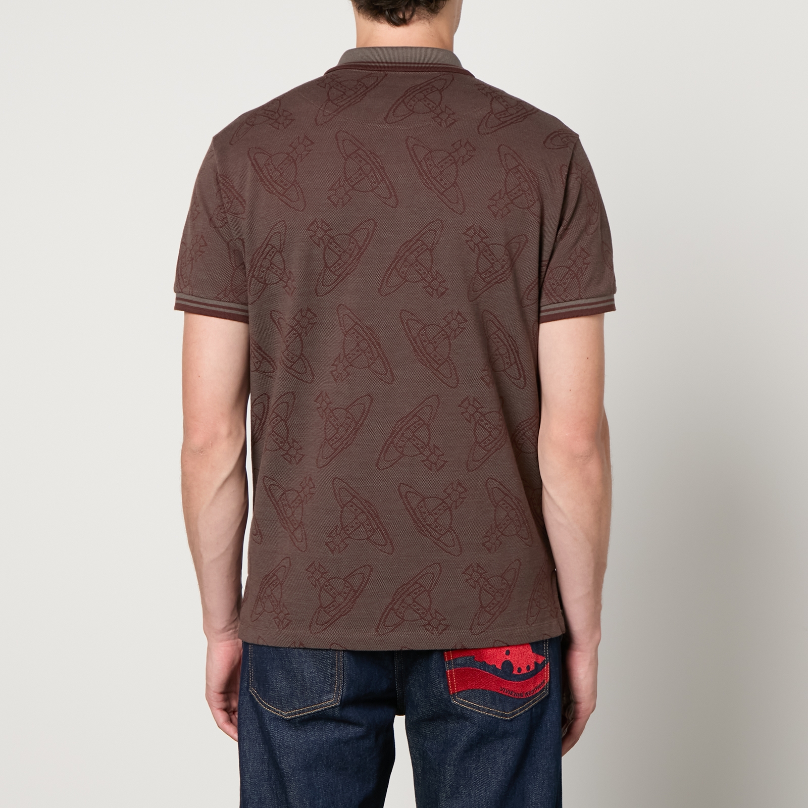 Tシャツ・カットソー Vivienne Westwood Printed piquet polo shirt Vivienne Westwood Allover Orb Cotton Polo Shirt - S | Coggles