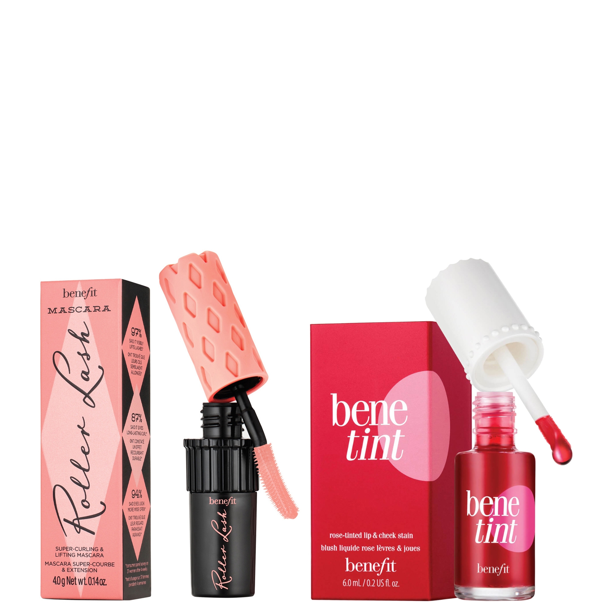 cult benefit Benetint 6ml and Mini Mascara Bundle - Roller Lash Lifting and Curling
